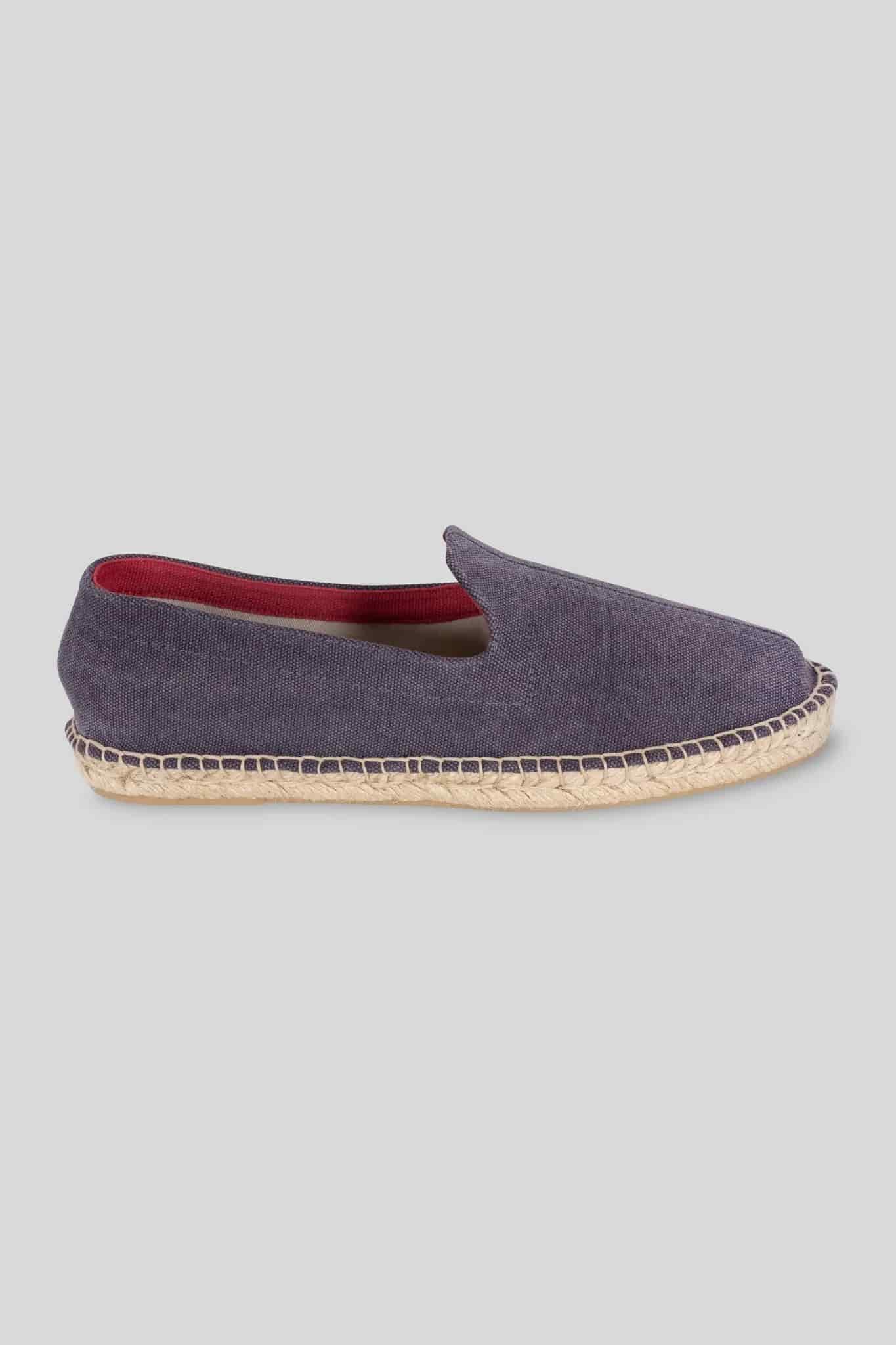 Men's leather espadrille blue canvas - miniatura 3