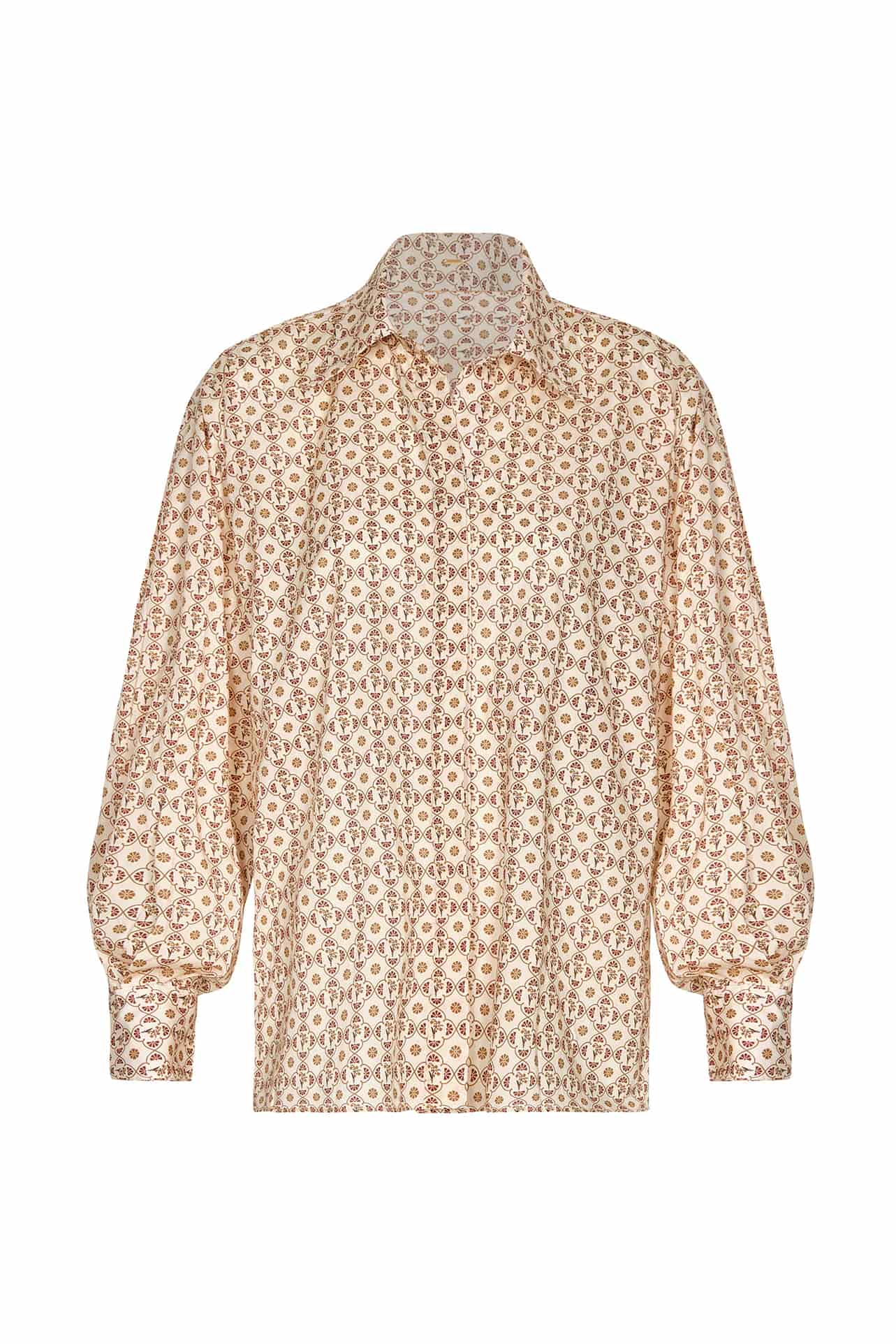 Barnes Cotton Bio Shirt / Beige May Flower - miniatura 1