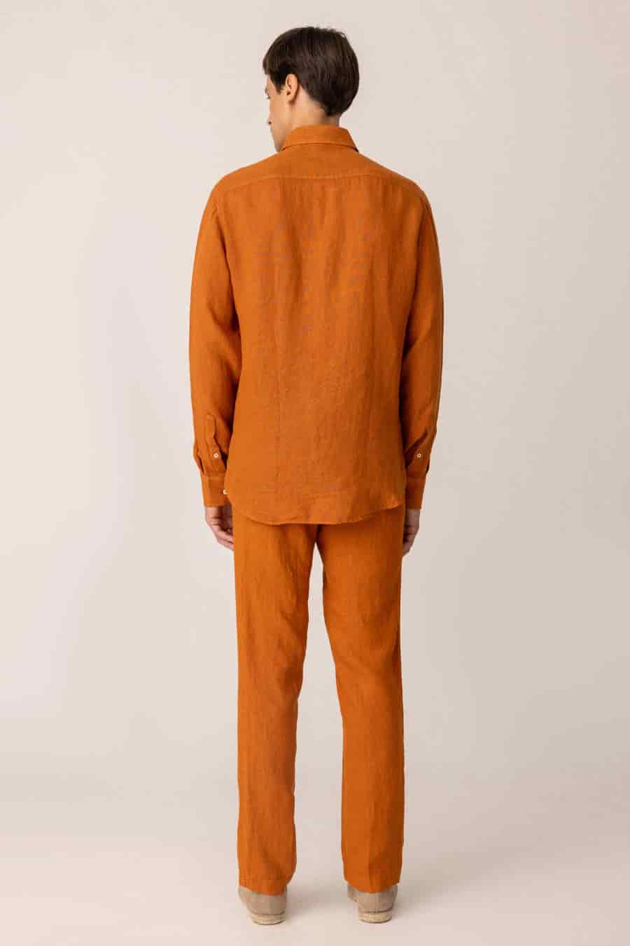 Men's linen pants honey basic - miniatura 3