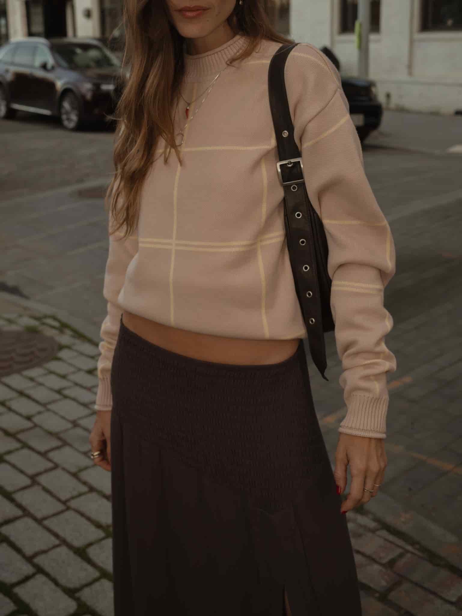 GRID SWEATER - NATURAL & CELESTIAL YELLOW - miniatura 1