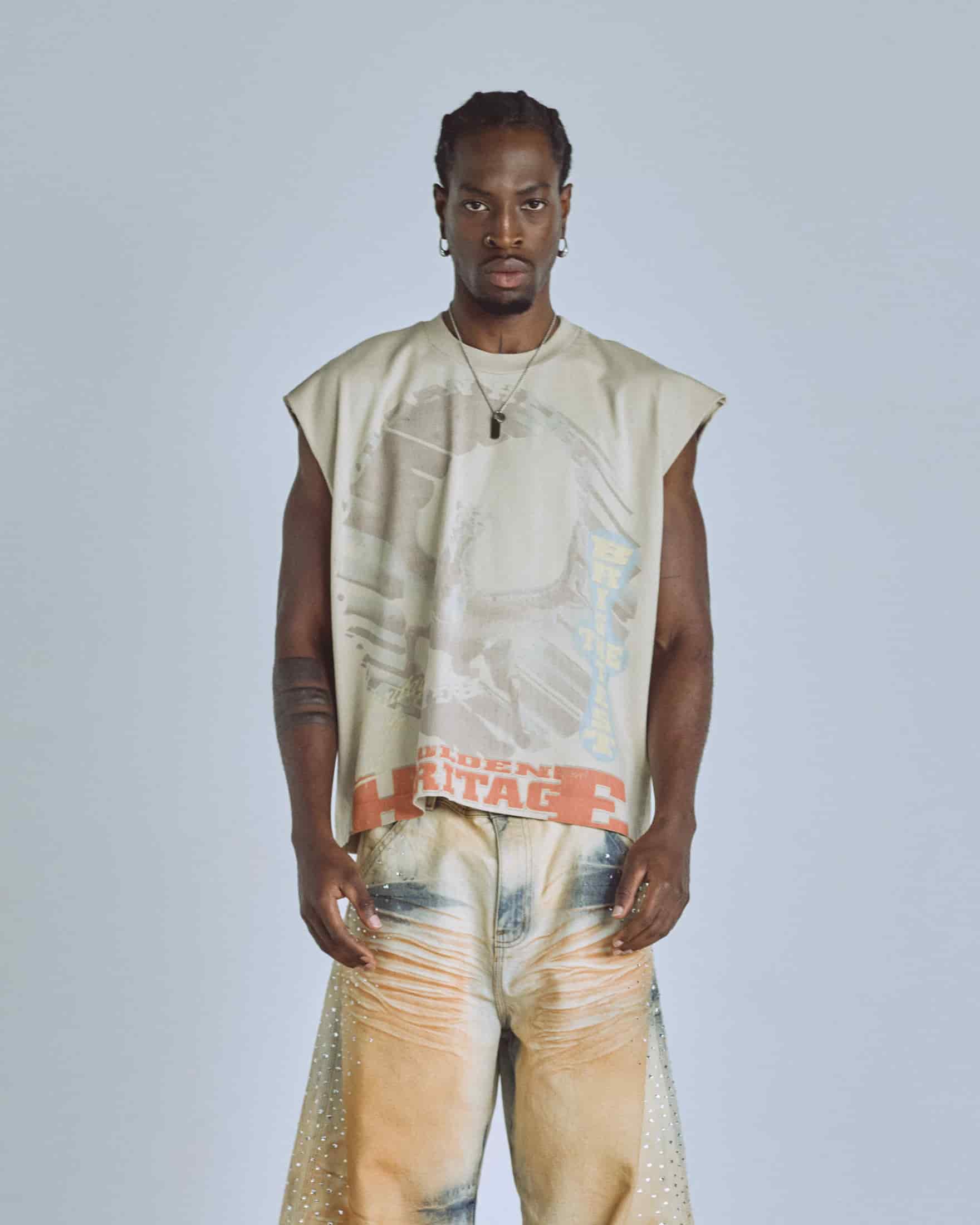 Golden Heritage Pegasus Sleeveless Tshirt Cream - miniatura 2