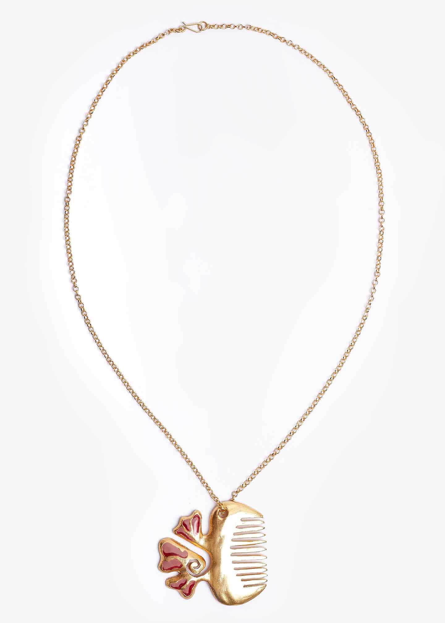 TERRACOTTA HAIR COMB CHAIN - miniatura 2