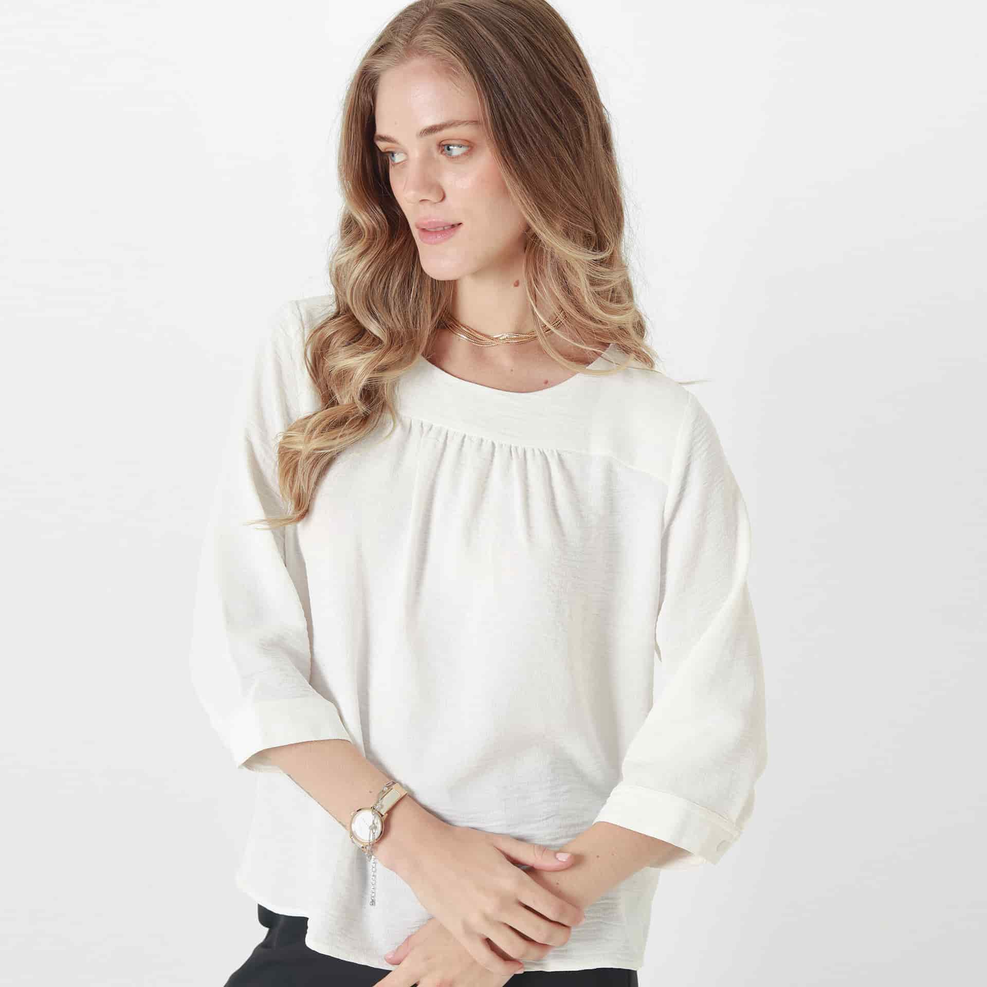 Blusa Cuello Redondo Manga 3Cuartos - miniatura 1