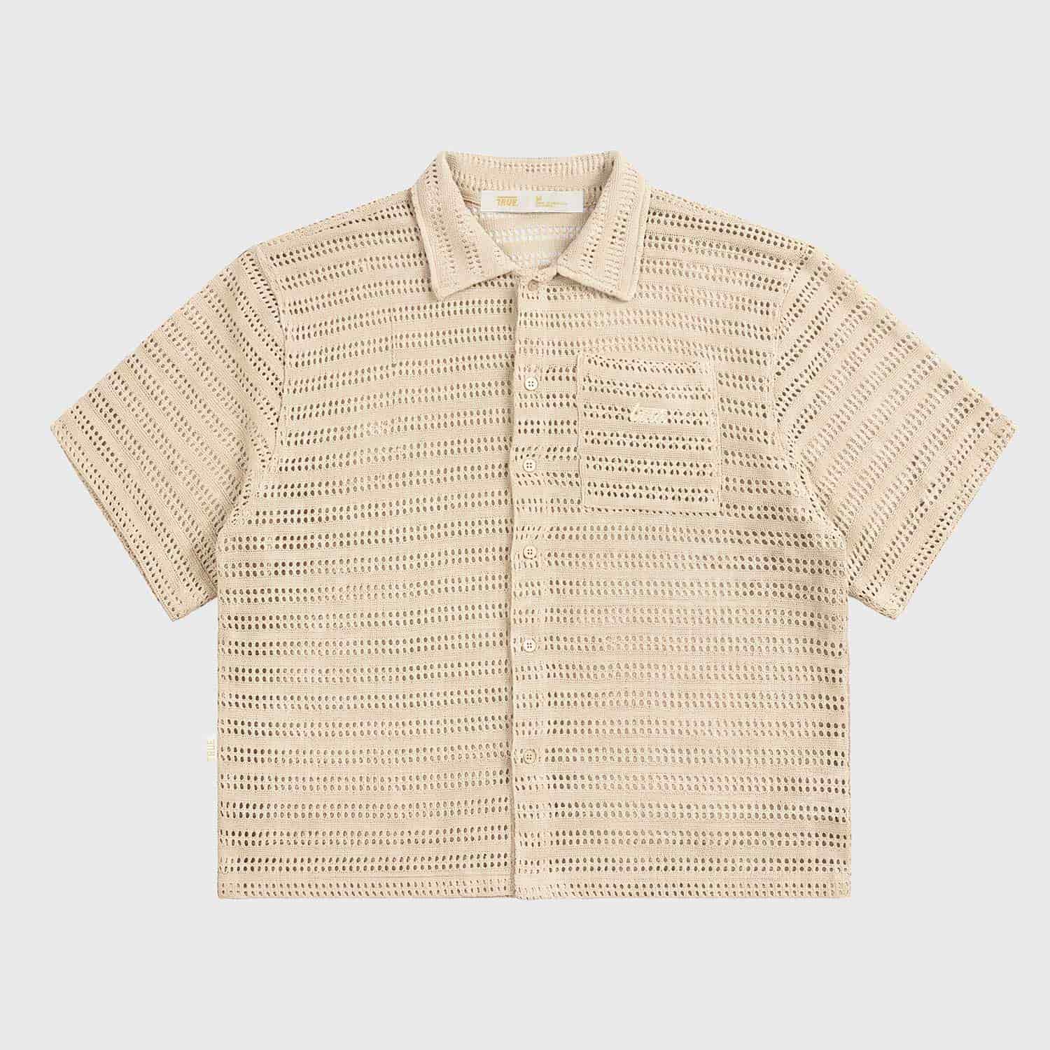 Textured Boxy Shirt - Camel - miniatura 1