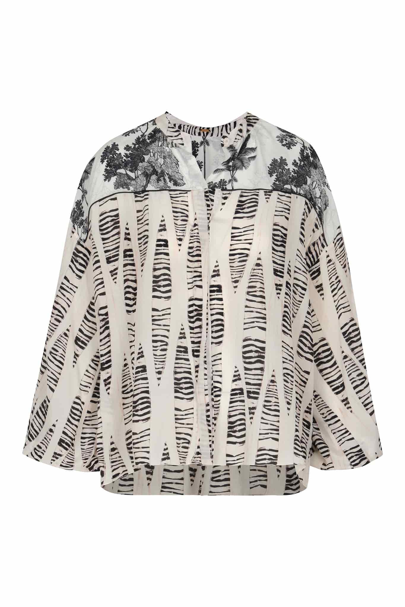La Voragine Crepe Chine Shirt / Cream Canoe - miniatura 1