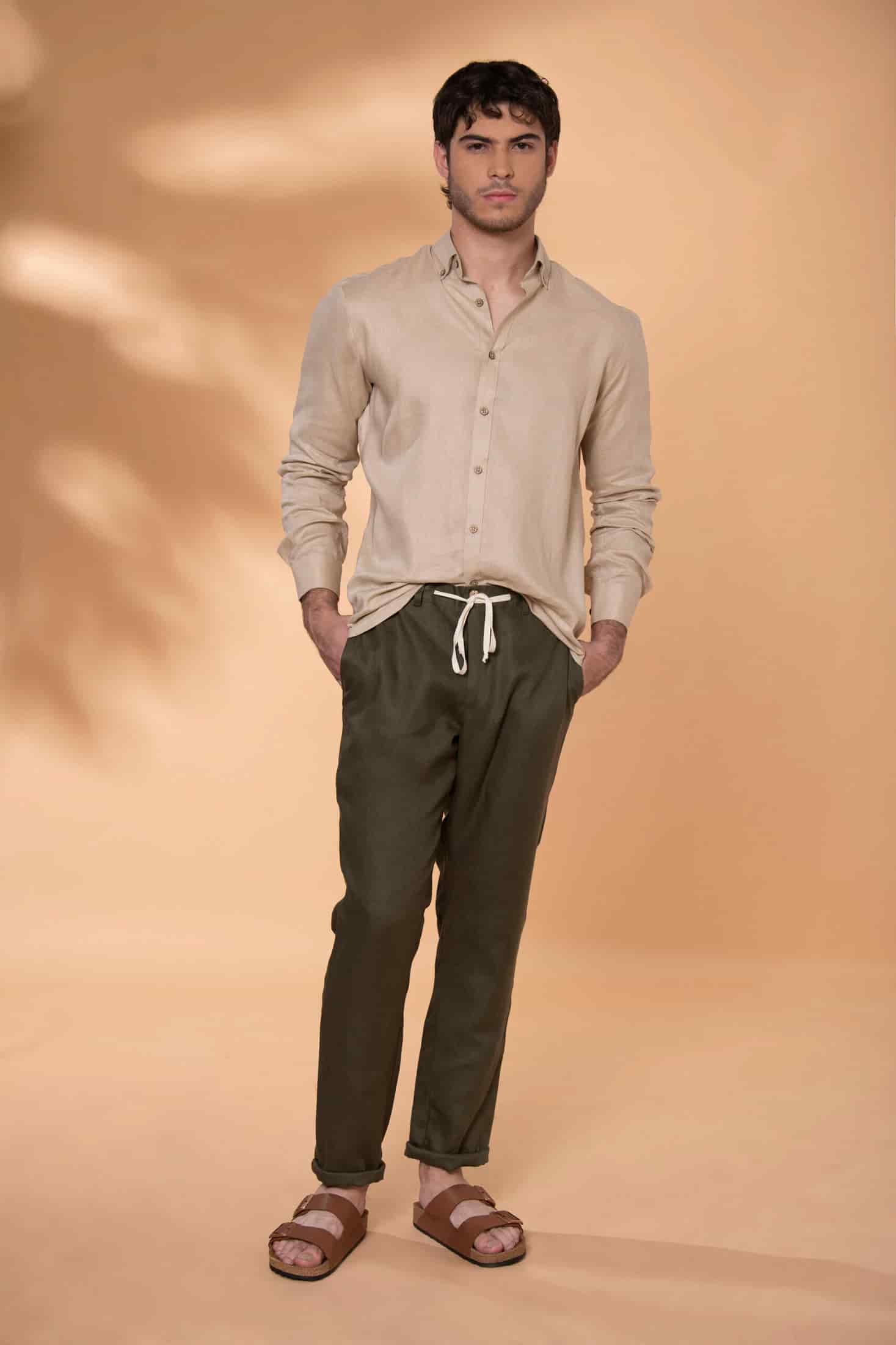 Camisa Sirocco Lino Beige - miniatura 3