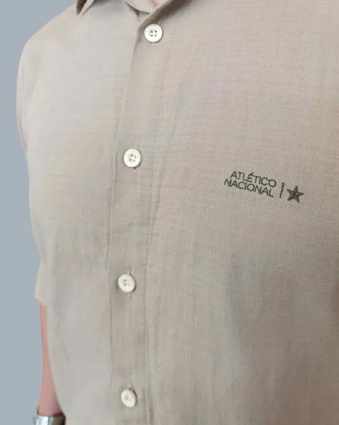 CAMISA LINO MANGA LARGA CAQUI HOMBRE - miniatura 2