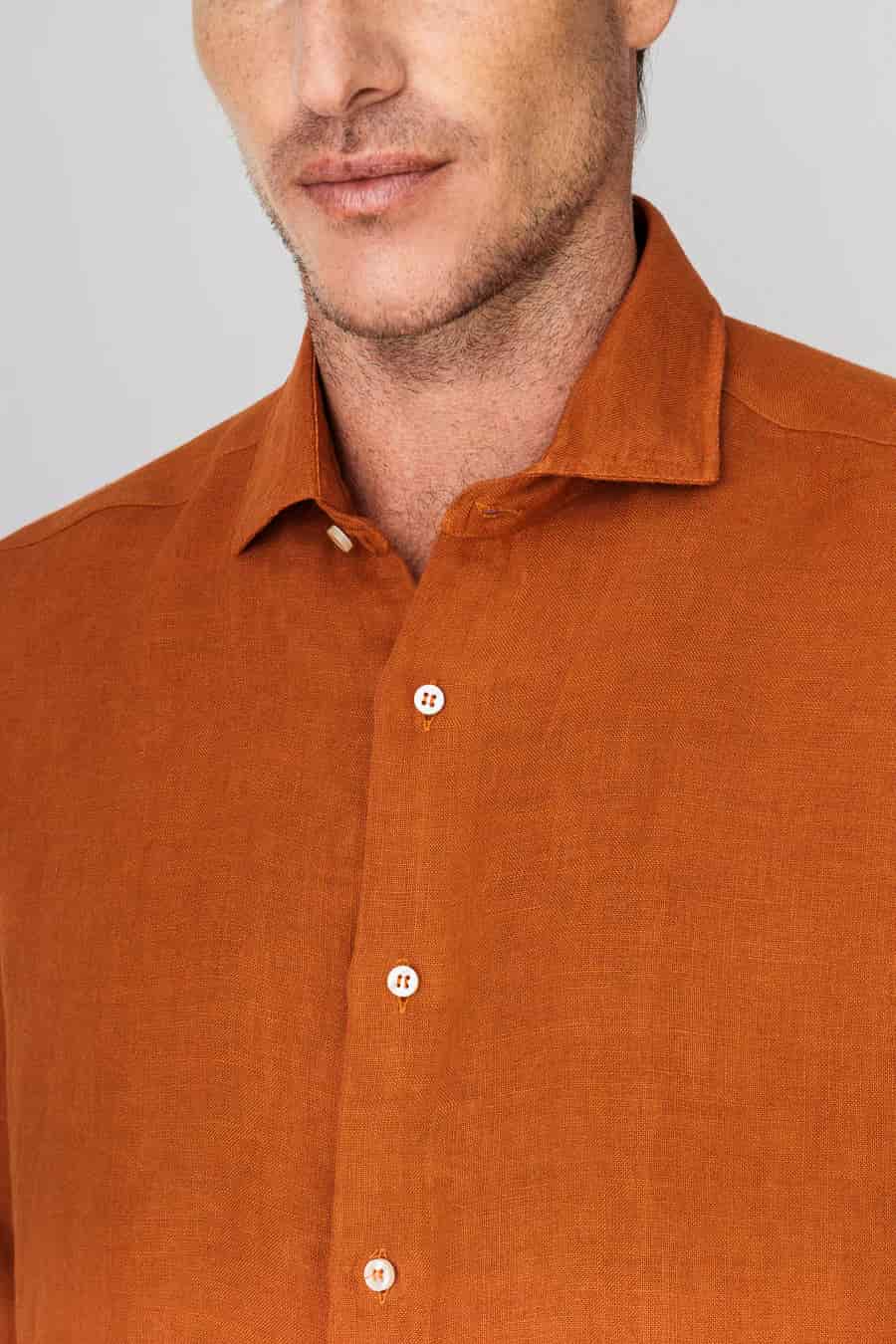 men’s linen shirt honey basic - miniatura 4