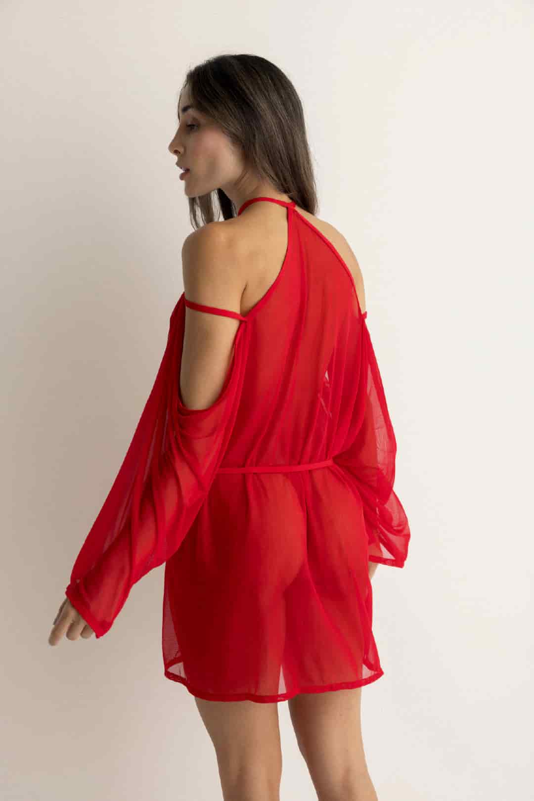 KIMONO VOILE ROJO CEREZA - miniatura 5