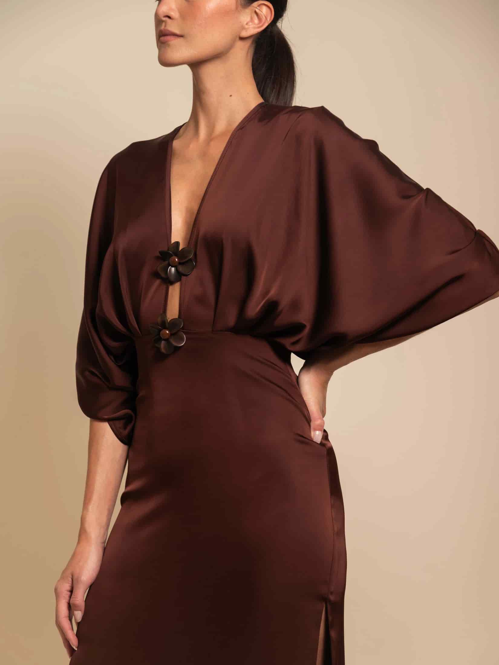 ABBEY DRESS ESPRESSO - miniatura 2