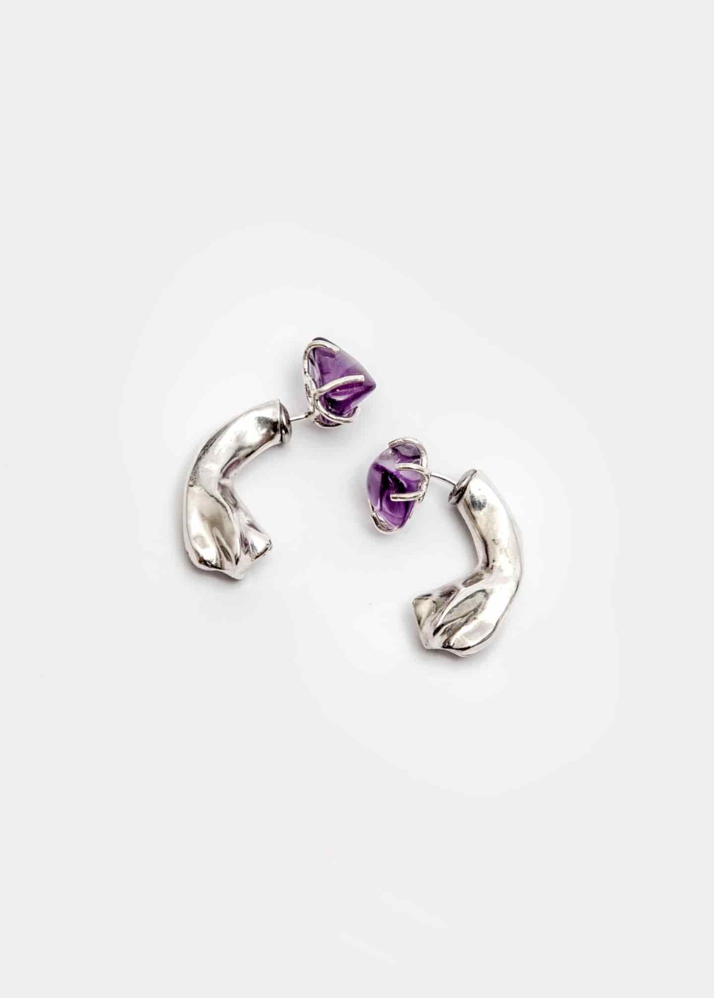 Aretes Amethyst mini Petal Curve - miniatura 1