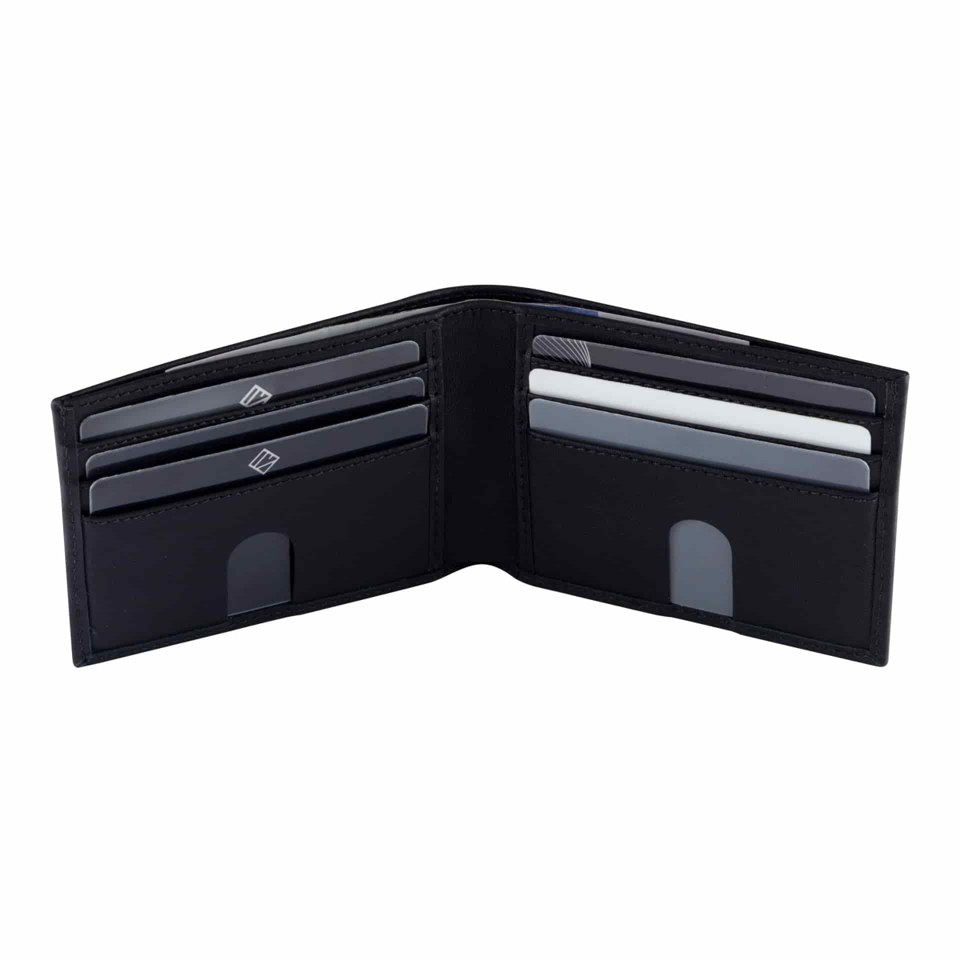 Billetera Slim Cuero-Lona (Negra) — Con Grabado de Iniciales - miniatura 2