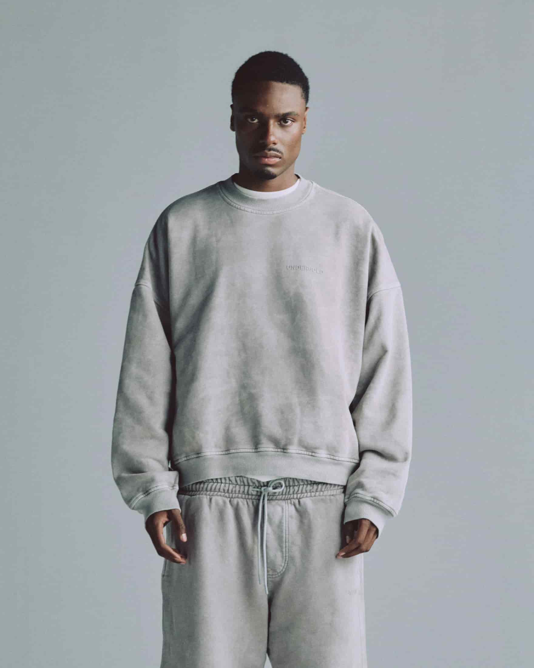 Line Logo Crewneck Washed Gray - miniatura 2
