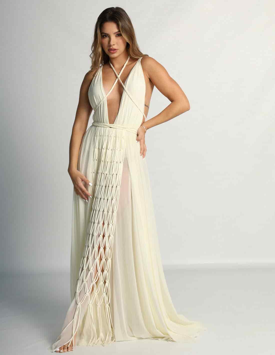 Vestido Diosa Marfil - miniatura 1