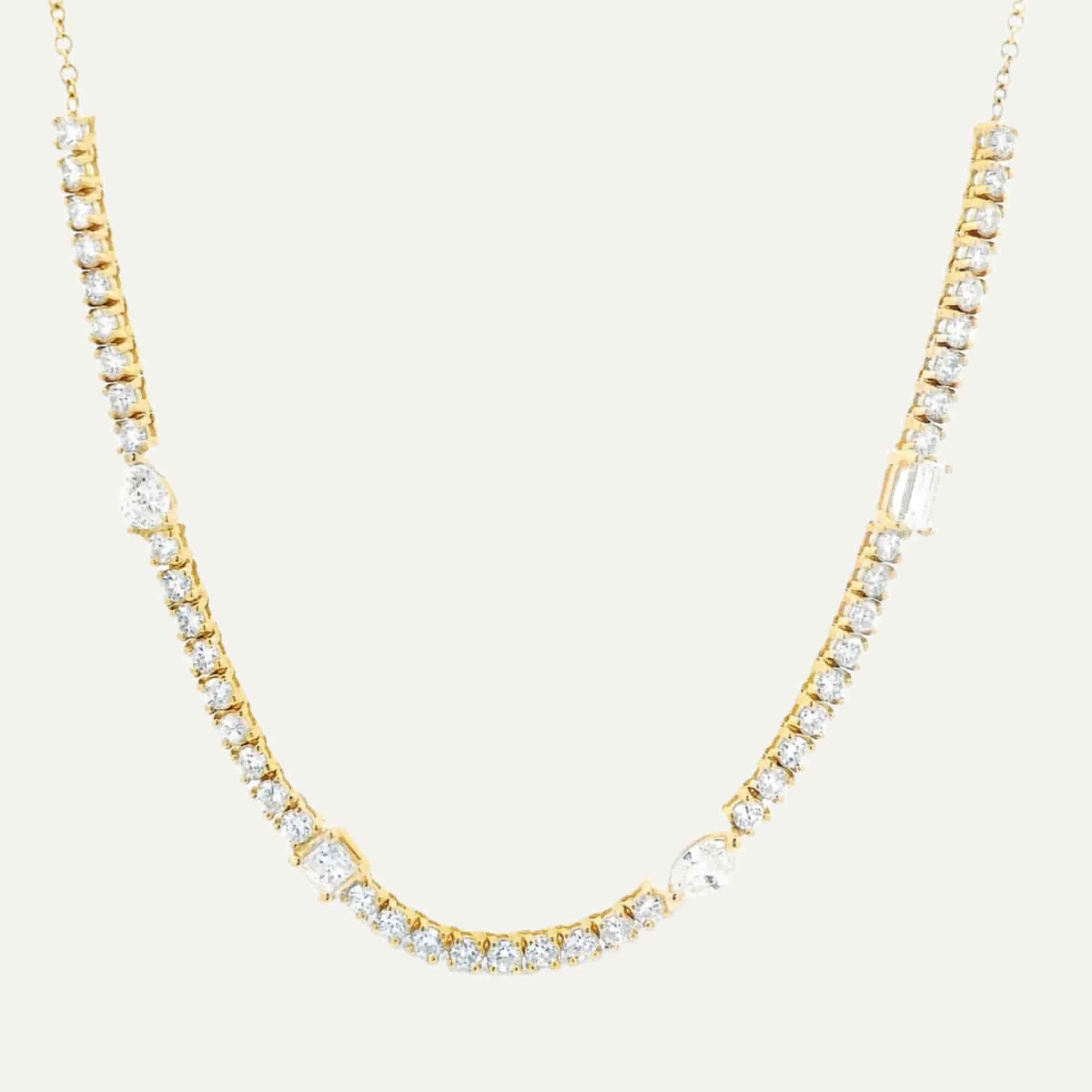 Cadena Tennis fancy 14k - miniatura 1