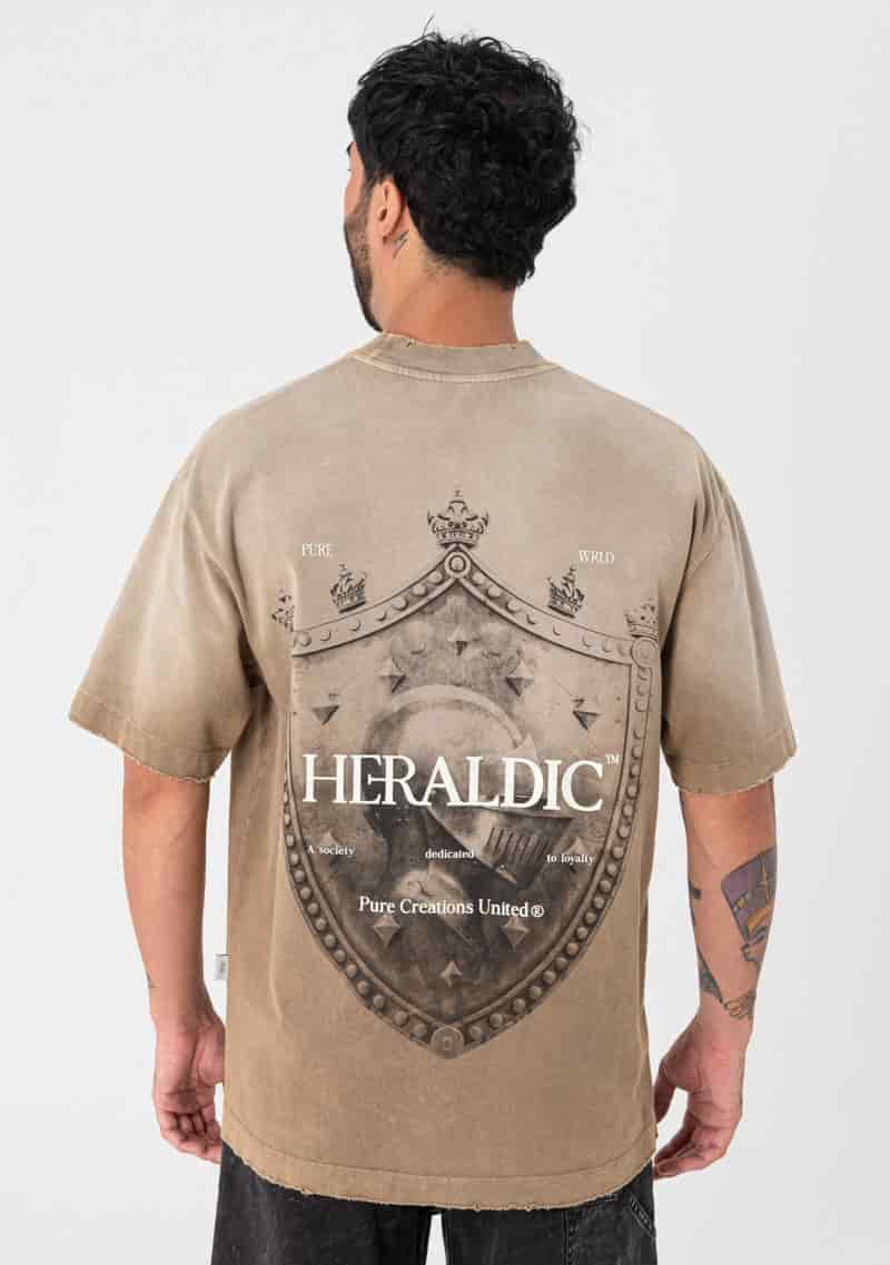Heraldic brown shield T-shirt - miniatura 3