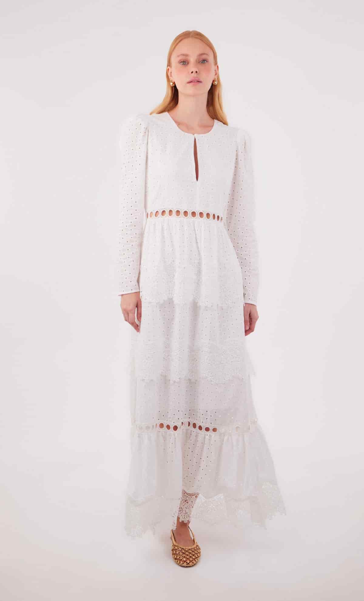 Vestido midi Merian White - miniatura 3