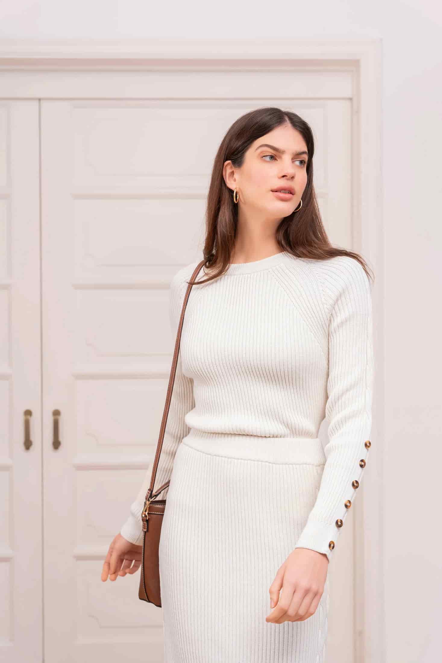 Suéter Kensington Mujer Hueso - miniatura 1