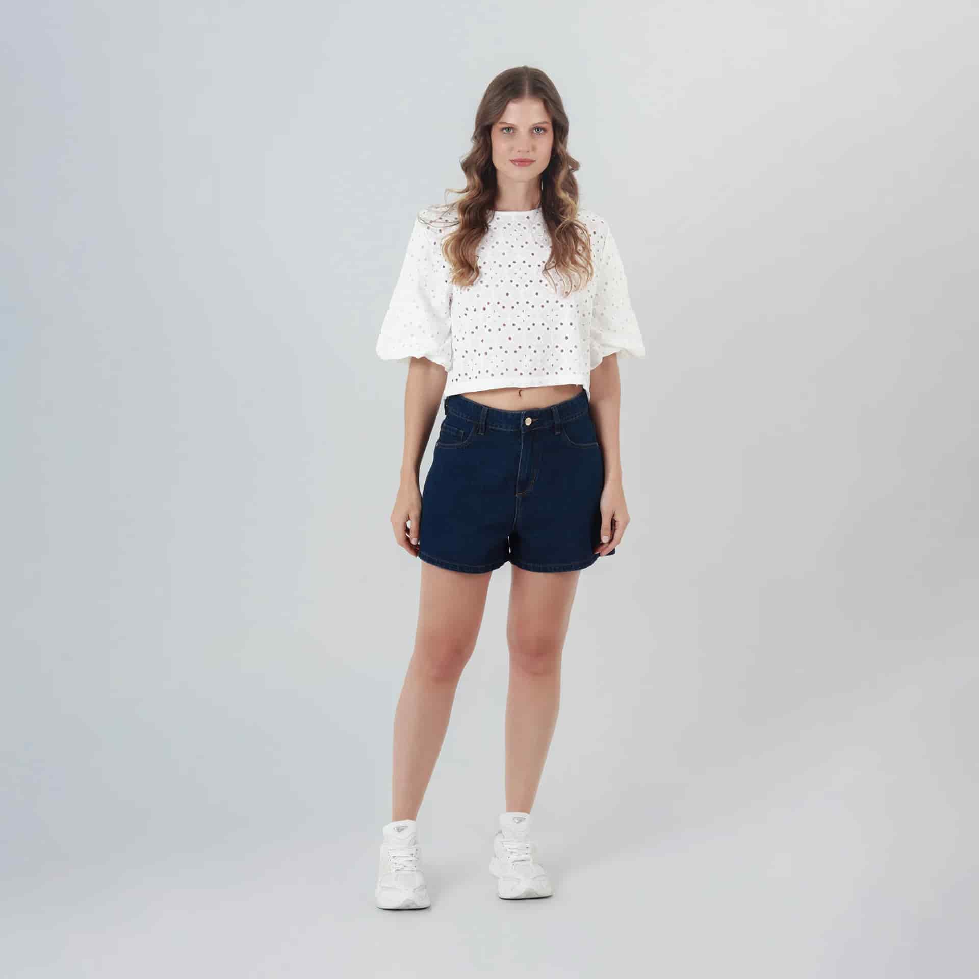 Blusa Cuello Redondo Manga Corta - miniatura 2
