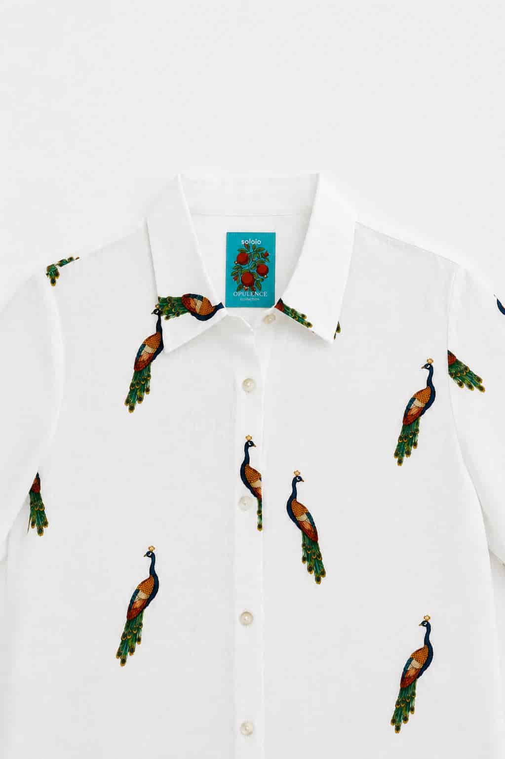 Women's Pavone linen shirt dress white - miniatura 4