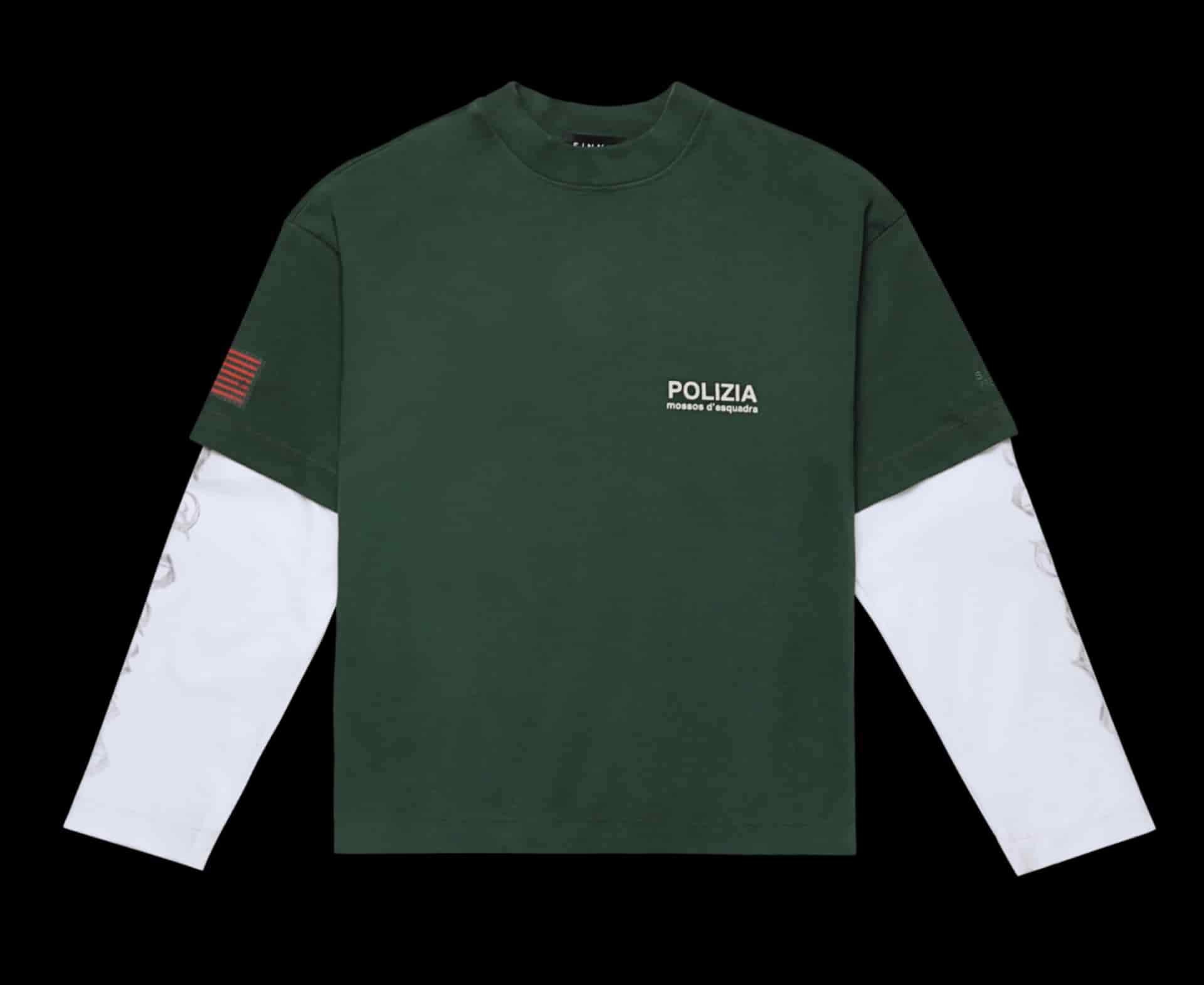 POLIZIA GREEN DOUBLE SLEEVE - miniatura 1