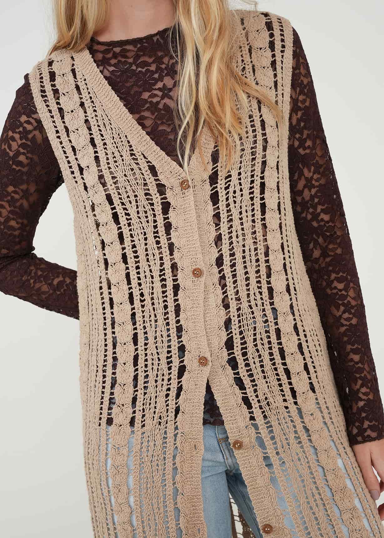 Kimono tejido con aberturas - miniatura 3