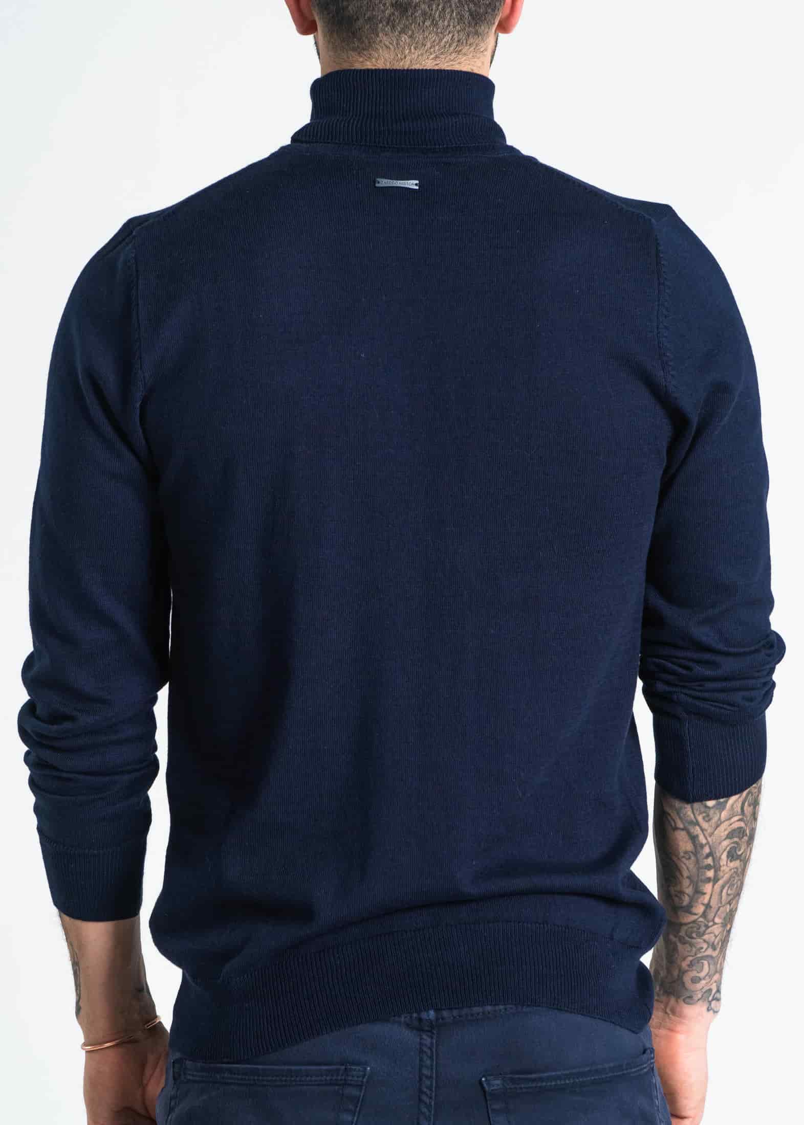 Jersey Cuello Alto Algodón Azul Oscuro - miniatura 5