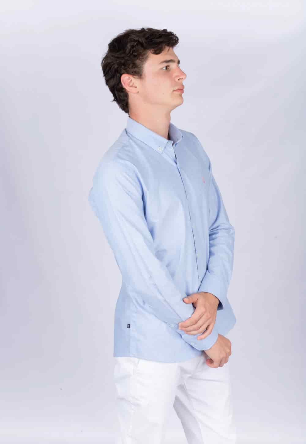 Camisa Oxford Azul Cielo A Rosada - miniatura 3
