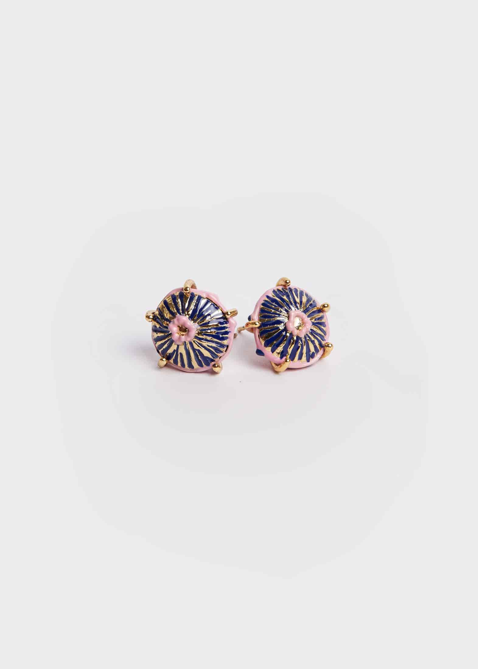 Aretes midi sombrerito azul rosa - miniatura 4