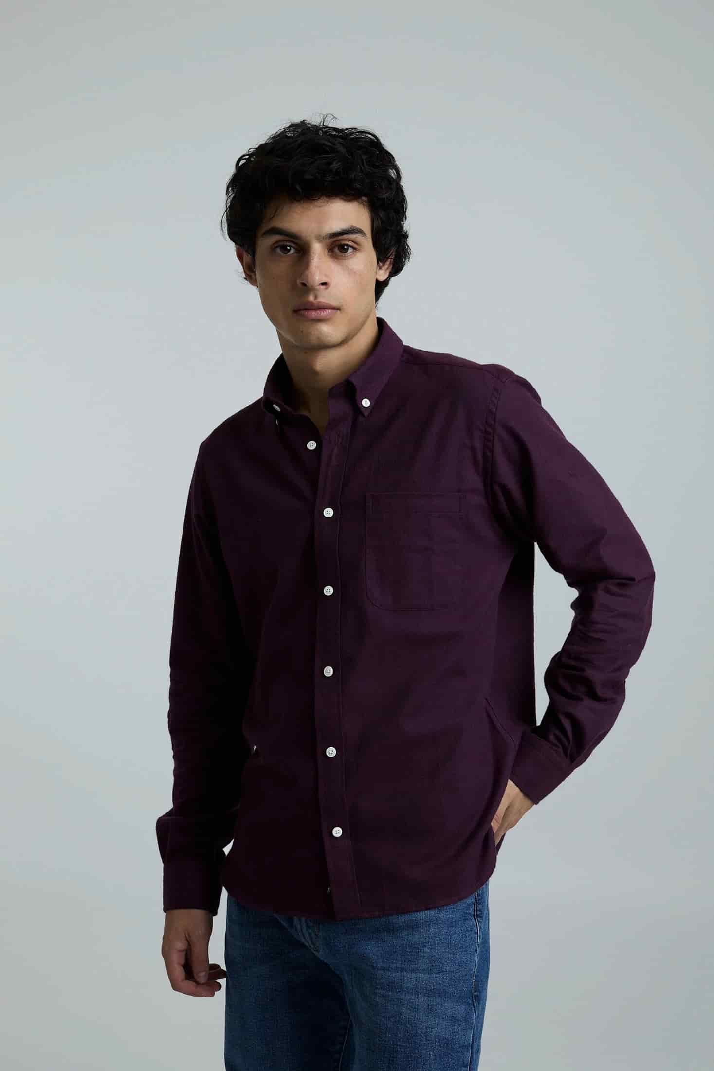 Camisa twill vinotinto - miniatura 4