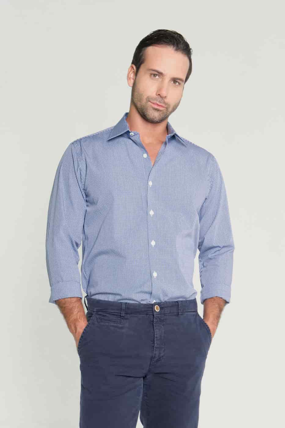 Camisa Classic Algodón Azul Oscuro - miniatura 1