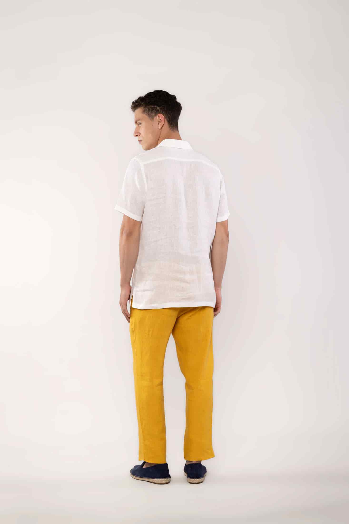 Men's linen shirt yellow mirzo - miniatura 5