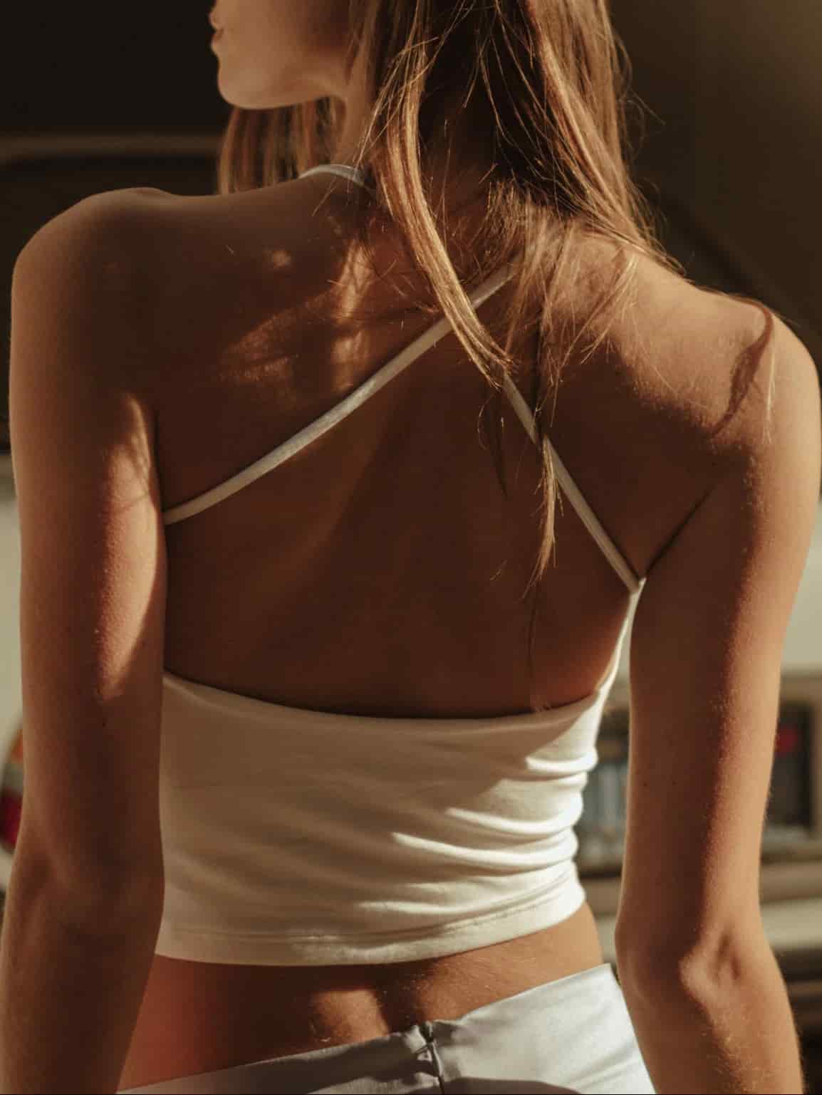 CROSS BACK MIDI TOP - SOFT WHITE - miniatura 1
