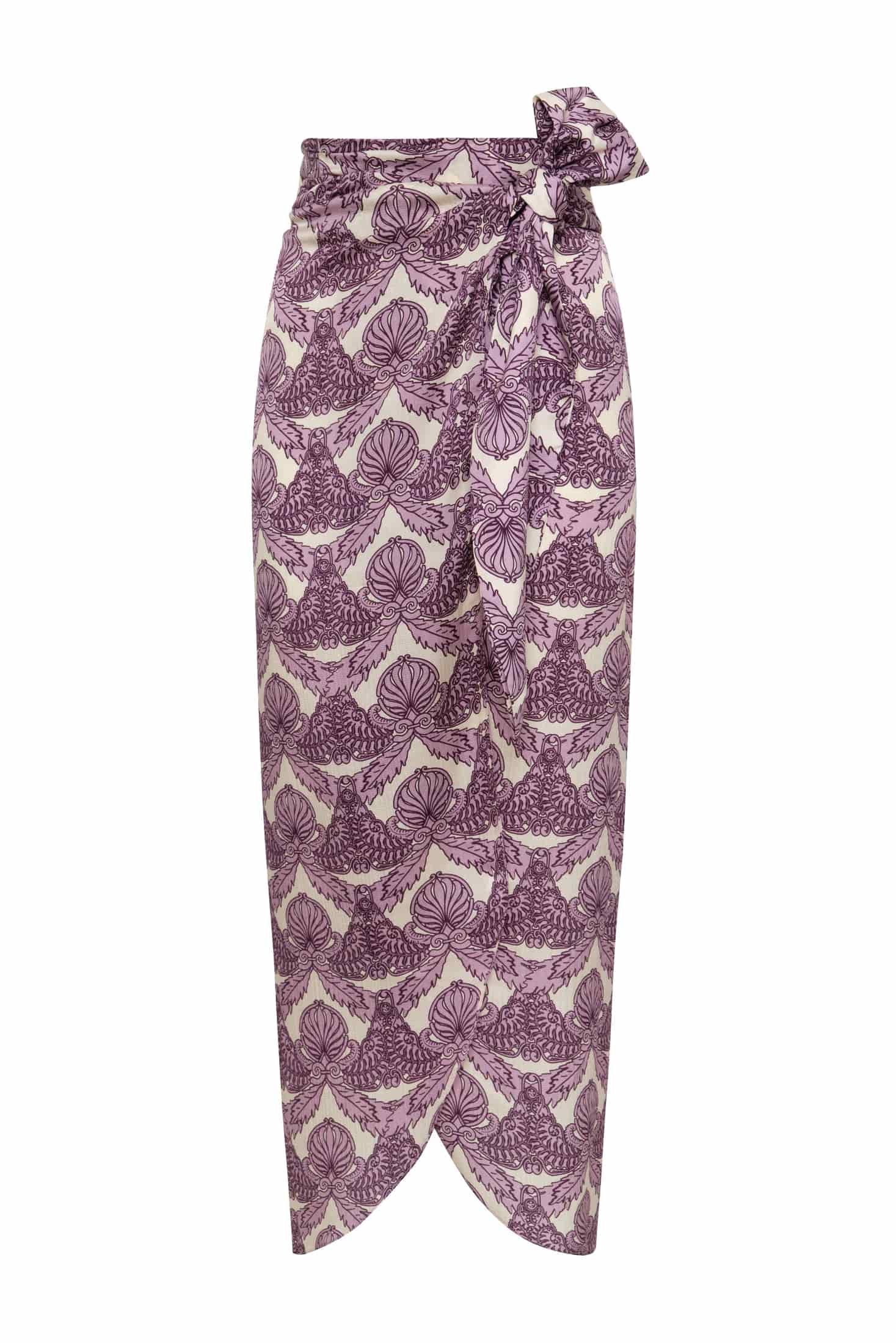 Mapara Martellato Silk Skirt / Ecru Ornament Lila - miniatura 1