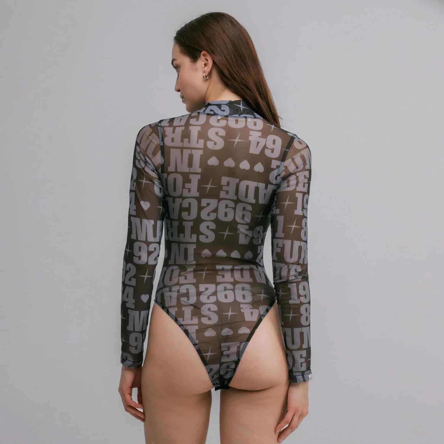 True X Smirnoff Mesh Bodysuit - Black - miniatura 9
