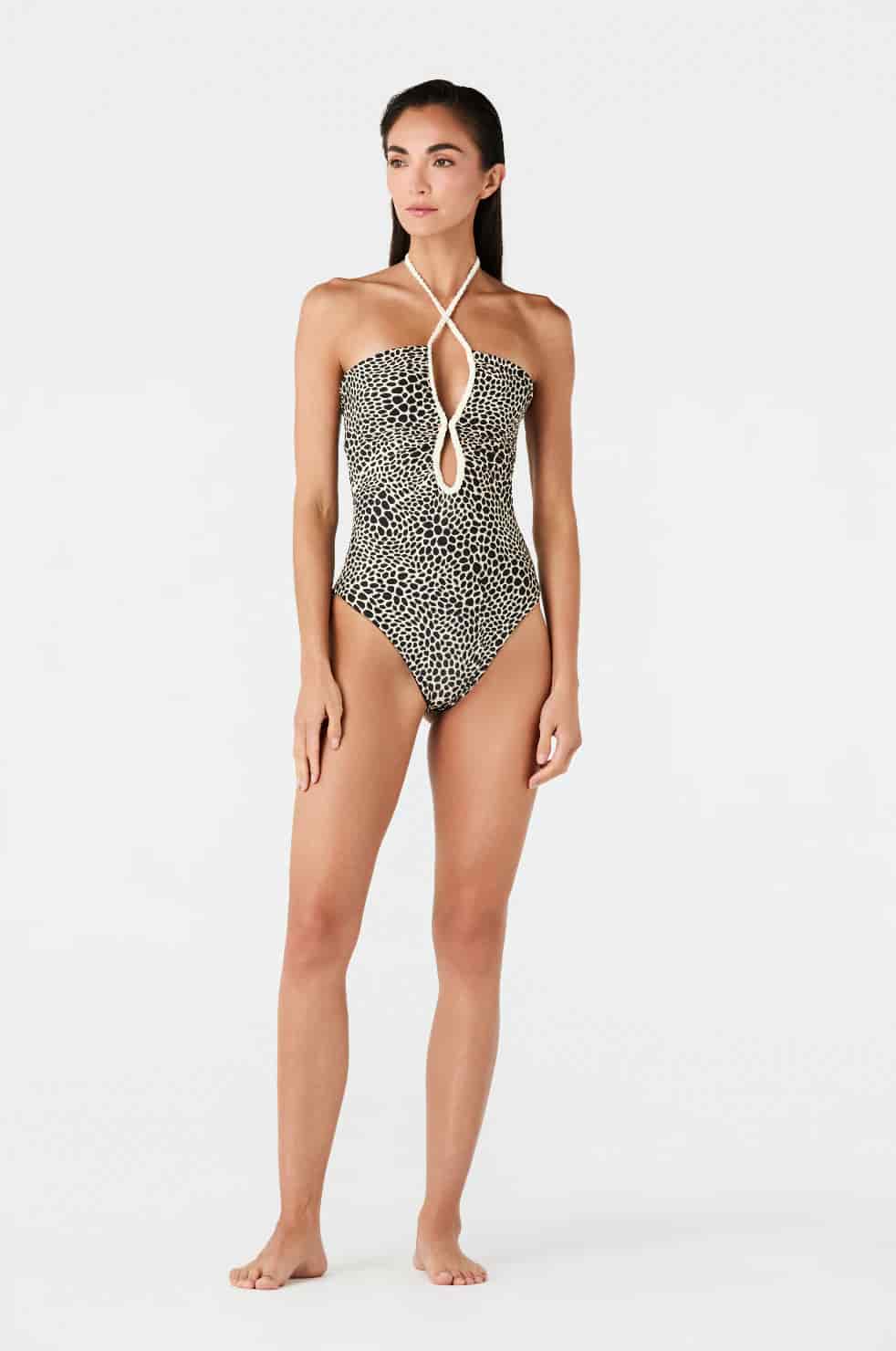 Saint Tropez One Piece / Ivory & Black Animal Print - miniatura 1