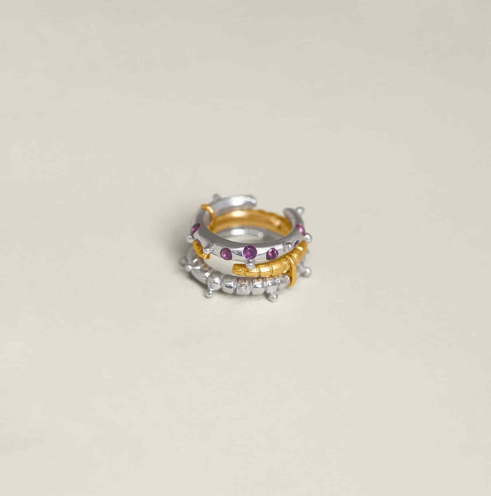 Triple Akis Ruby Ring - miniatura 3