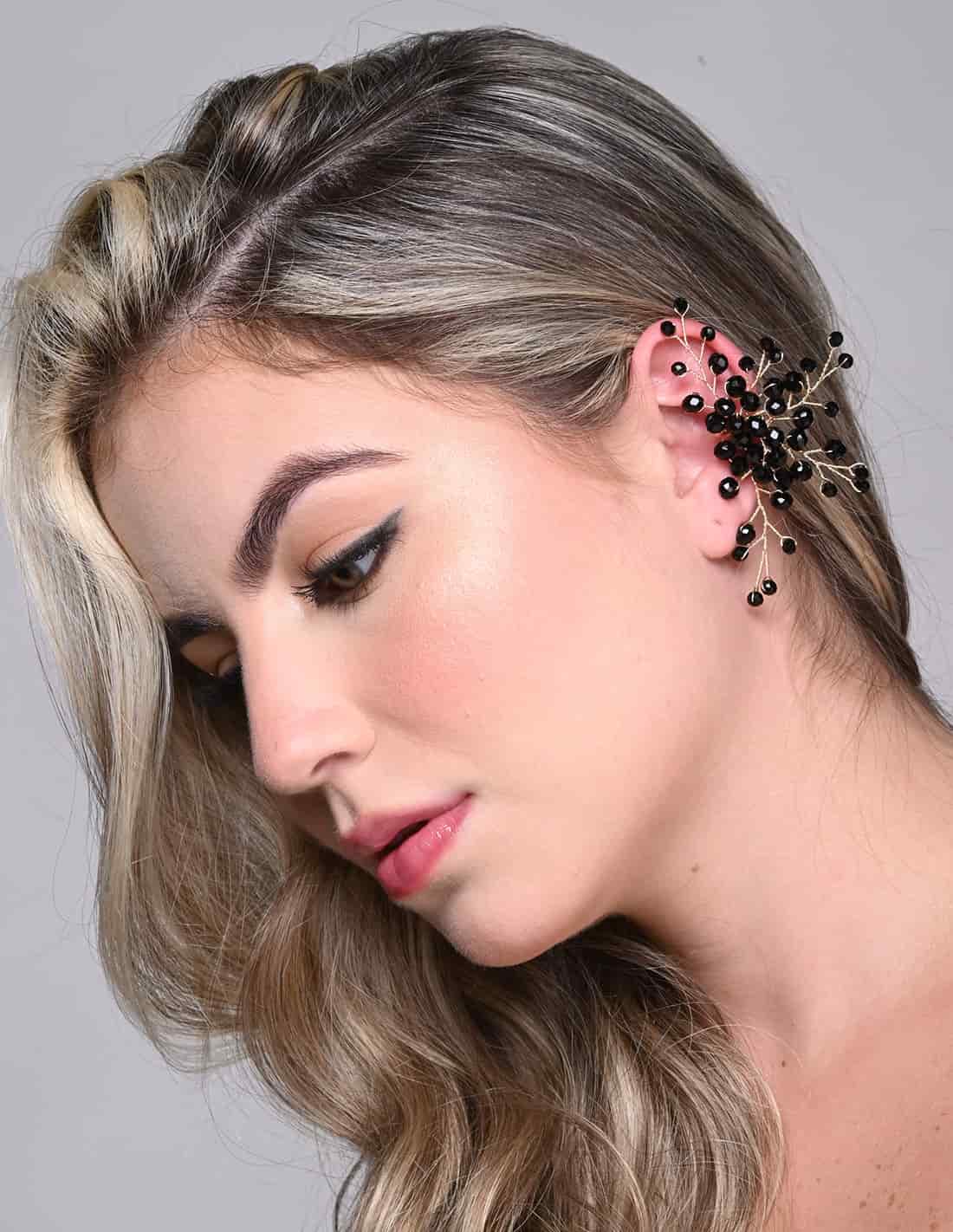 Ear Cuff Glimmer Negro - miniatura 2