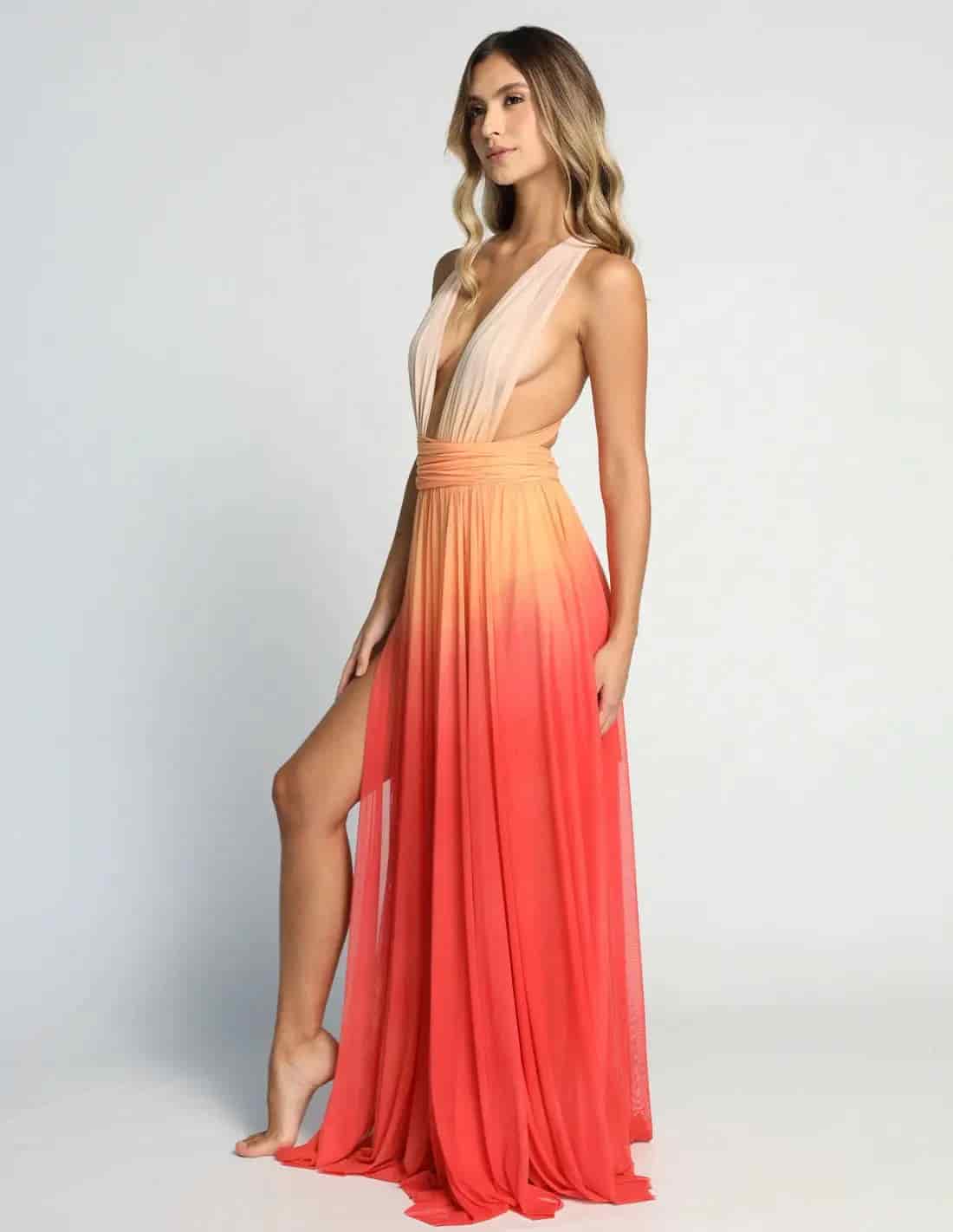 Vestido Hydra Yellow + Salmon + Tomato - miniatura 3