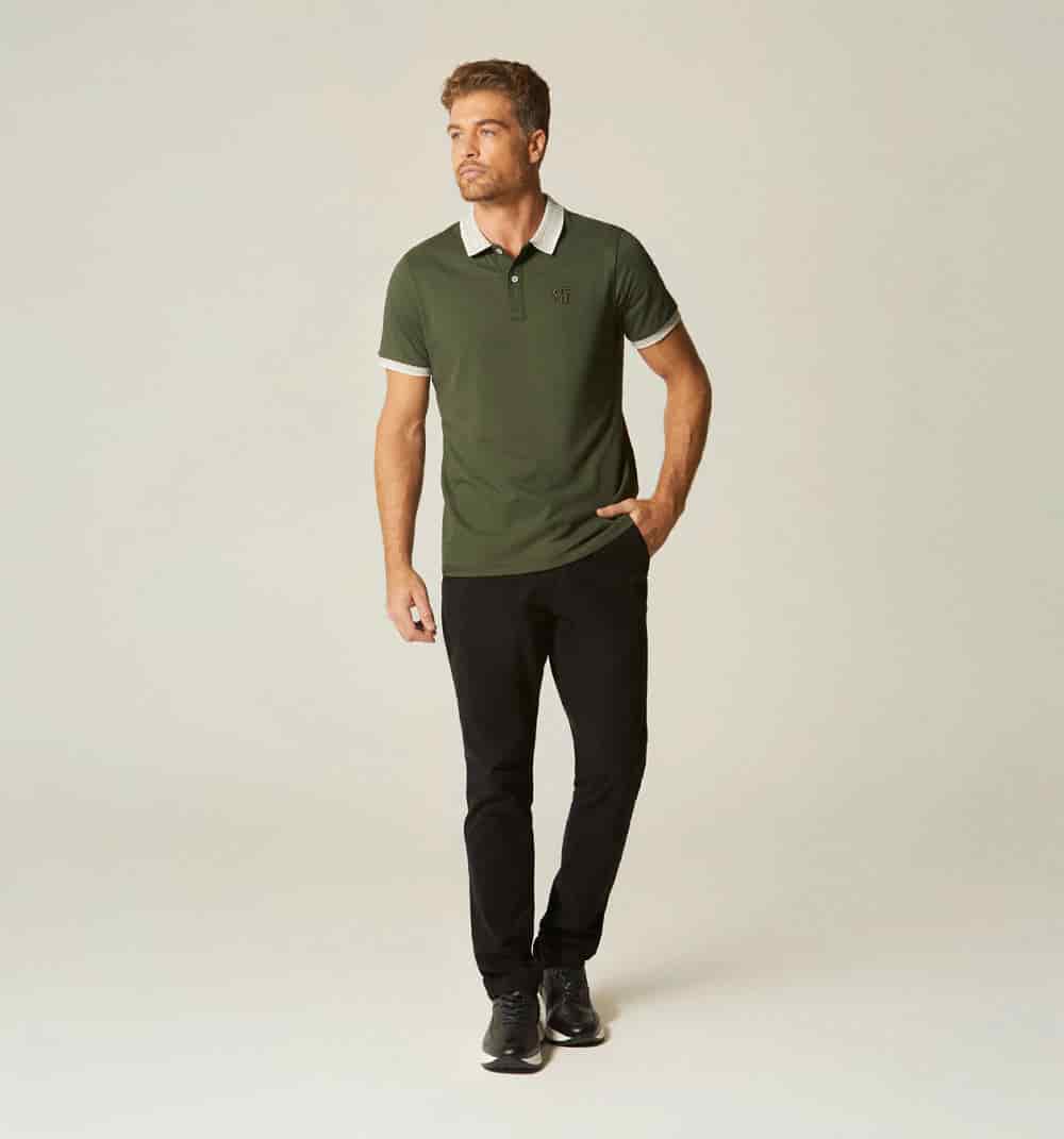 Polo para hombre con cuello con diseño - miniatura 2