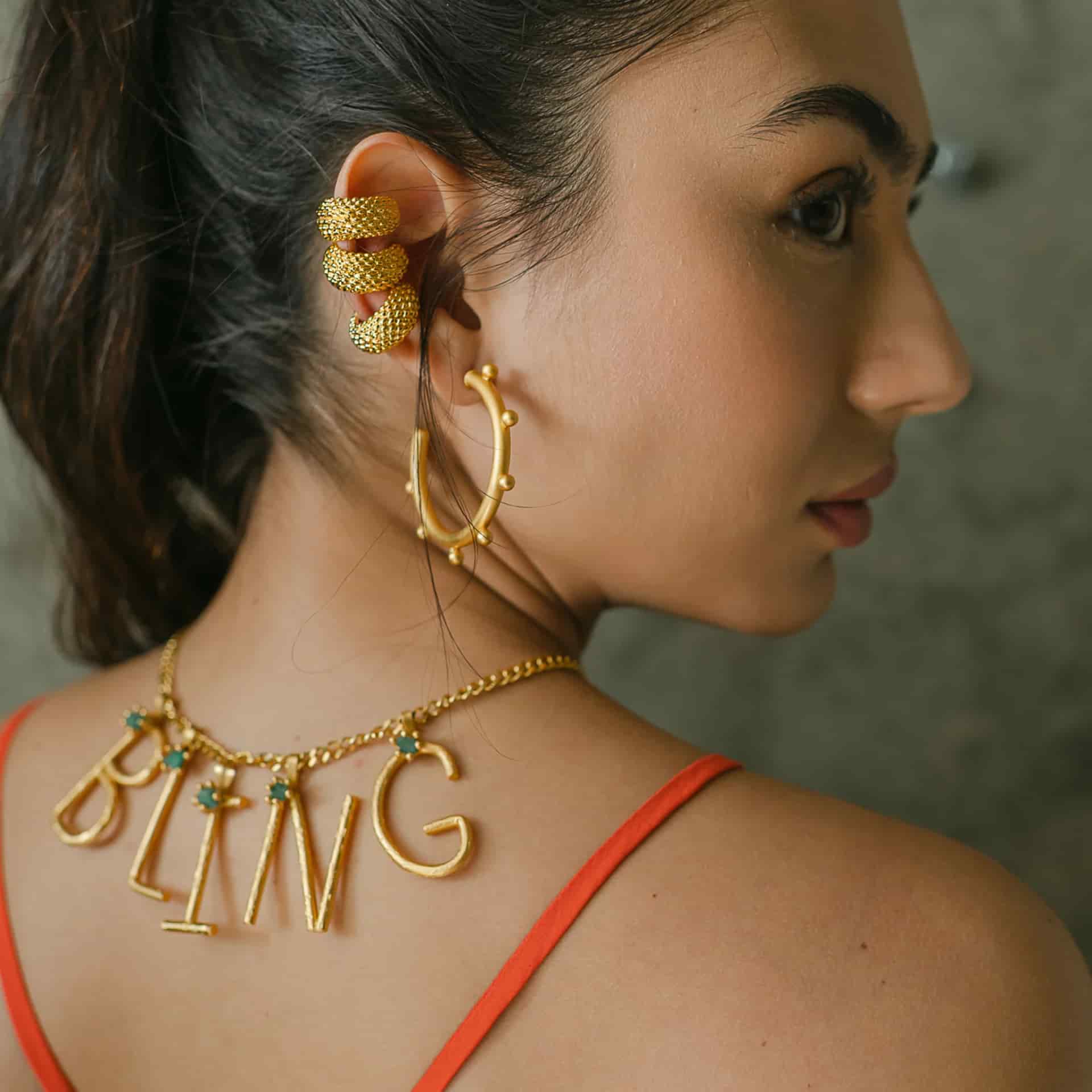 Bling Letter Necklace - miniatura 3