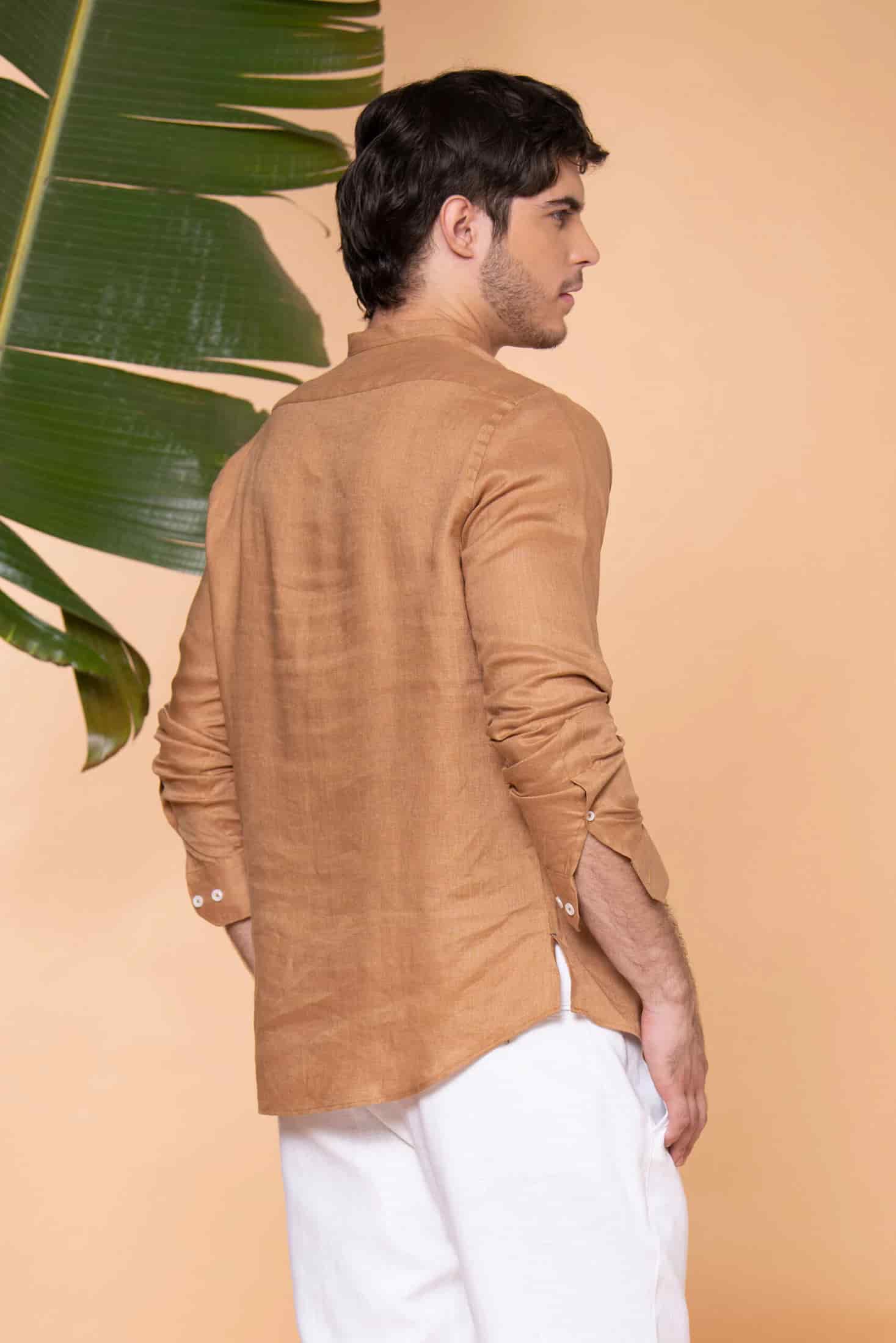 Camisa Mykonos Lino Moka - miniatura 2