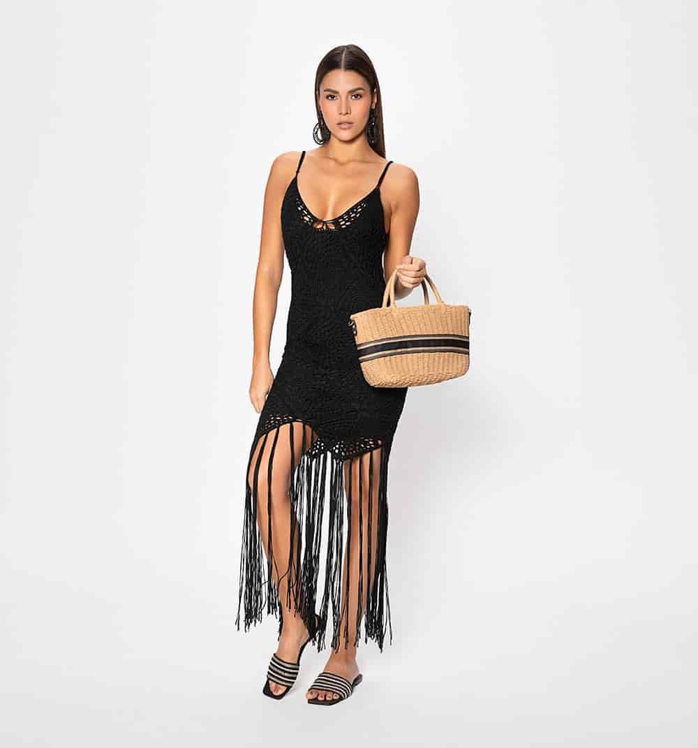 Vestido crochet con flecos - miniatura 5