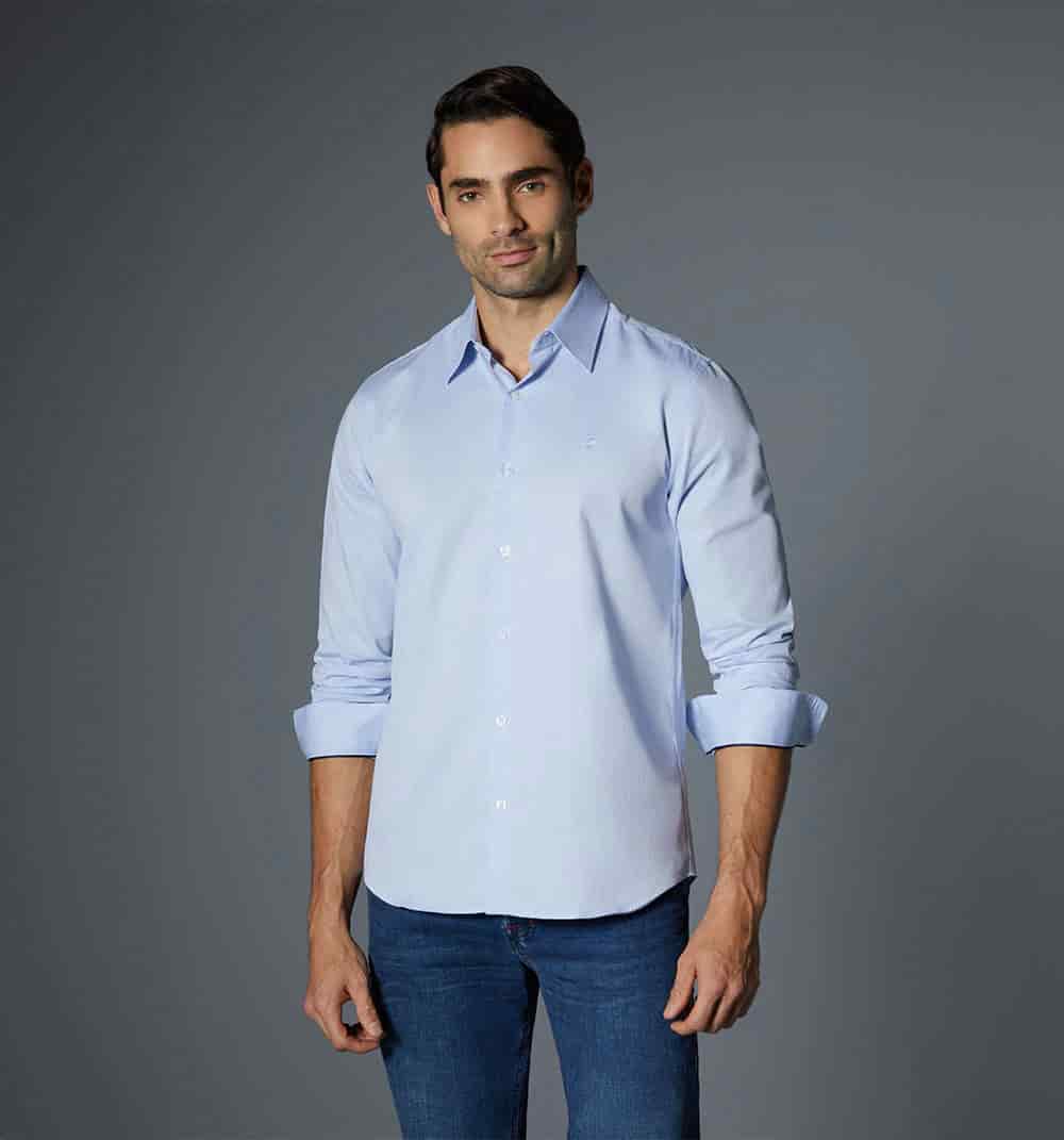 Camisa para hombre manga larga mil rayas - miniatura 3