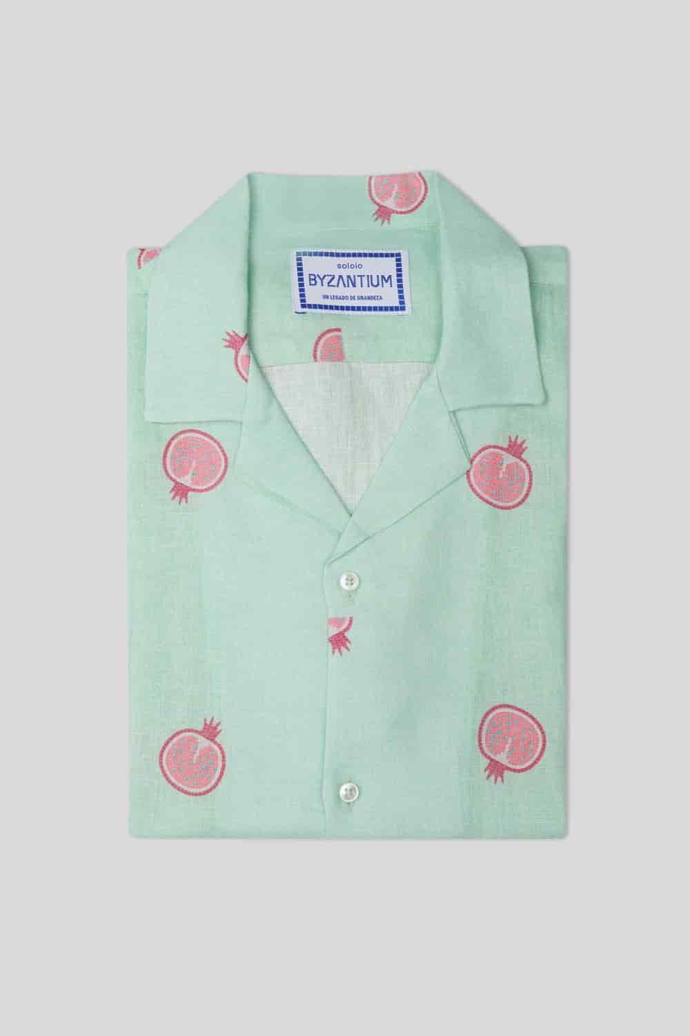 Men's bastión linen shirt turquoise - miniatura 4