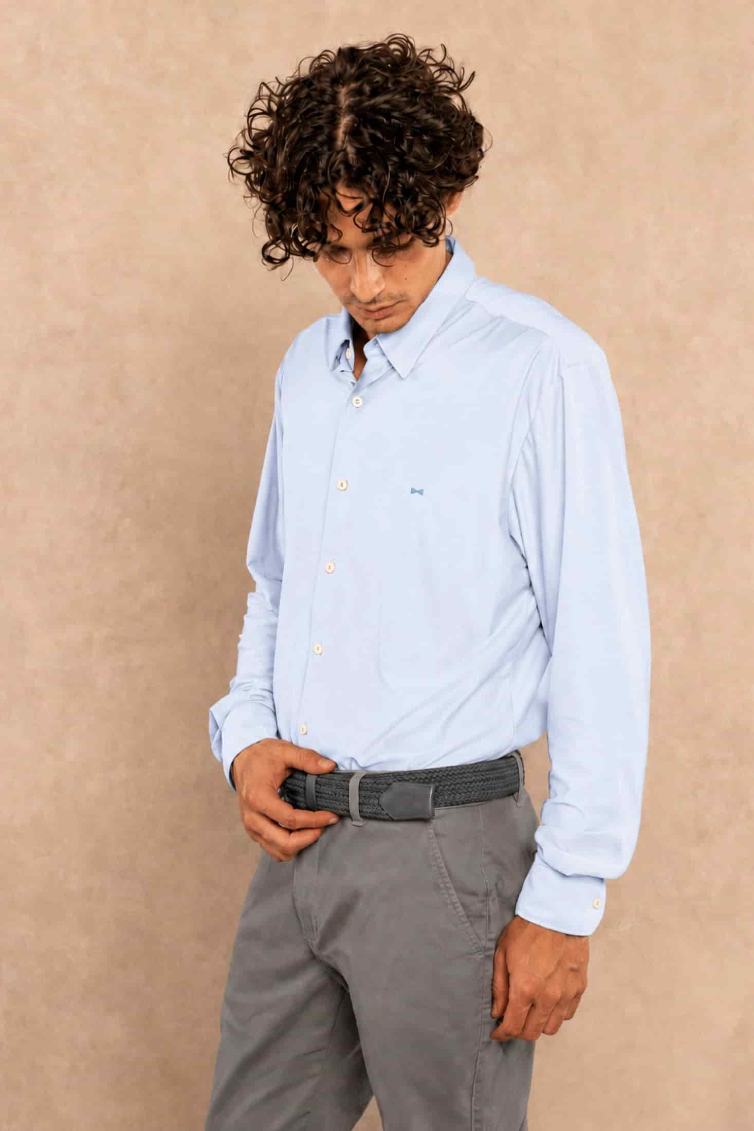 Camisa Performance Oxford Azul Claro - miniatura 3