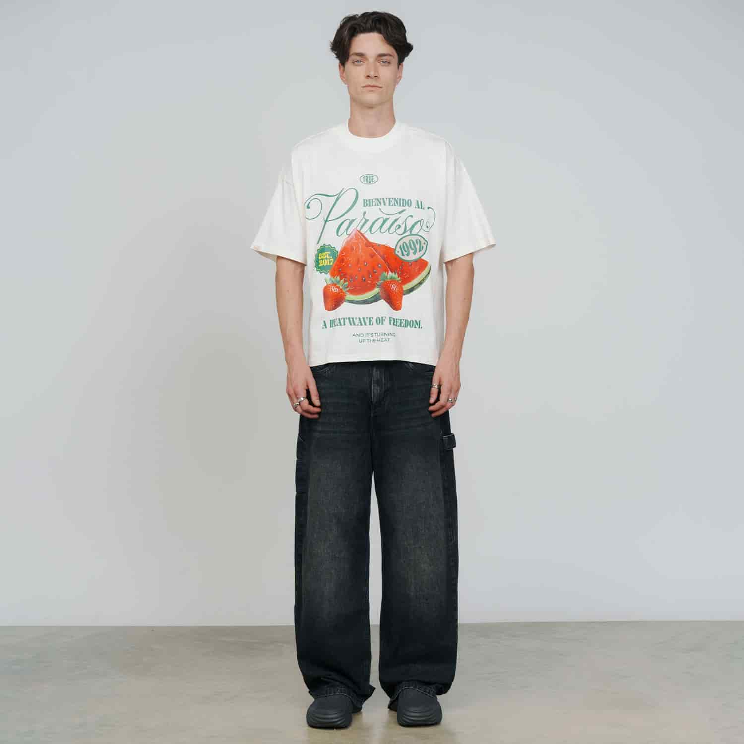 Paraíso Boxy Tee - Cream - miniatura 3