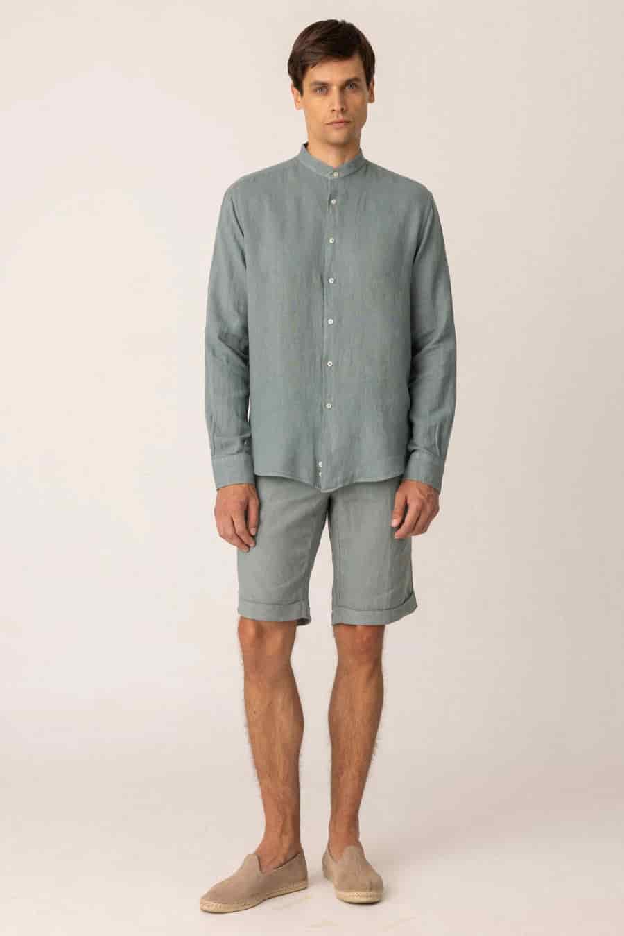 Men's linen bermuda grey - miniatura 2