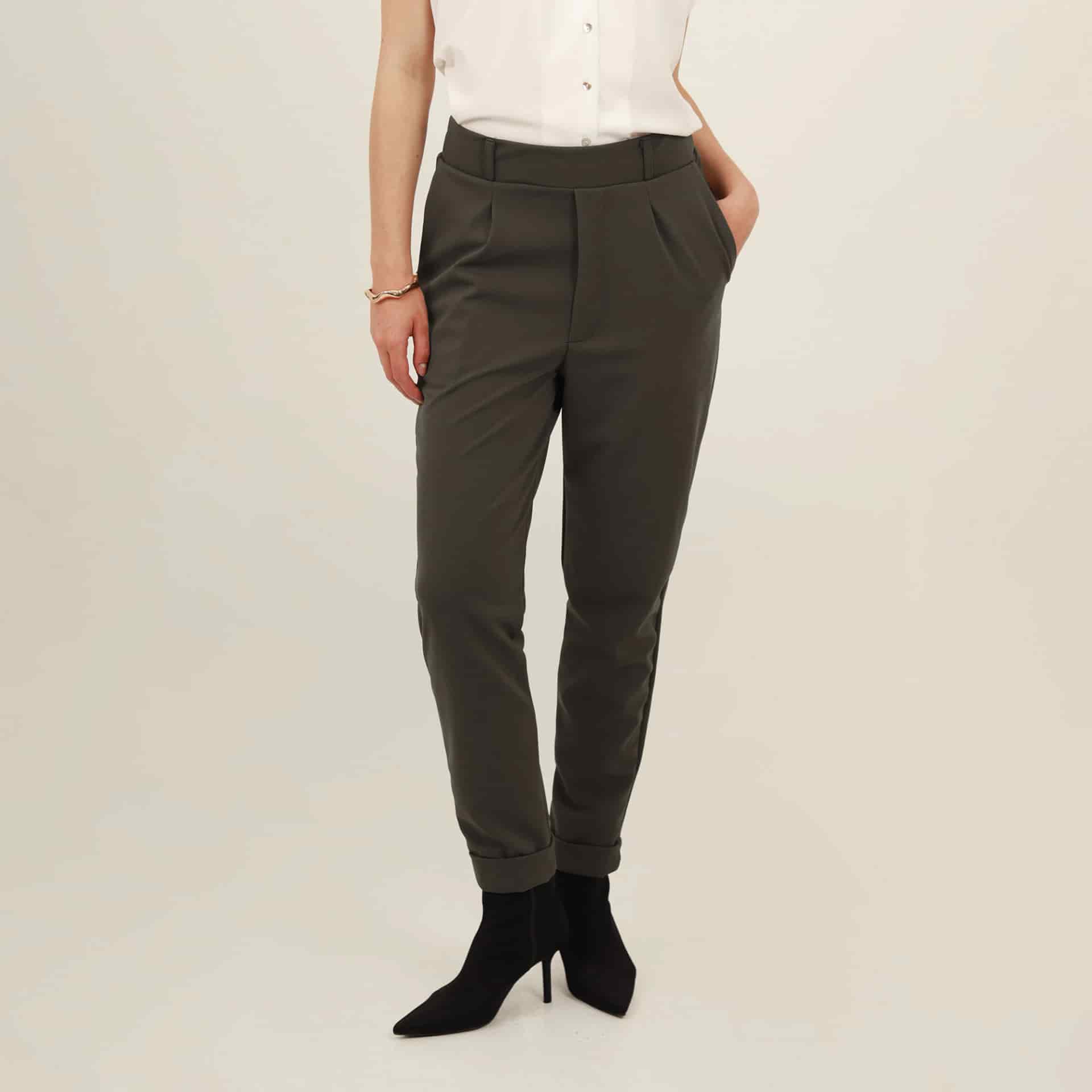 Pantalón bota recta guardapolvo con elastico en cintura - miniatura 6