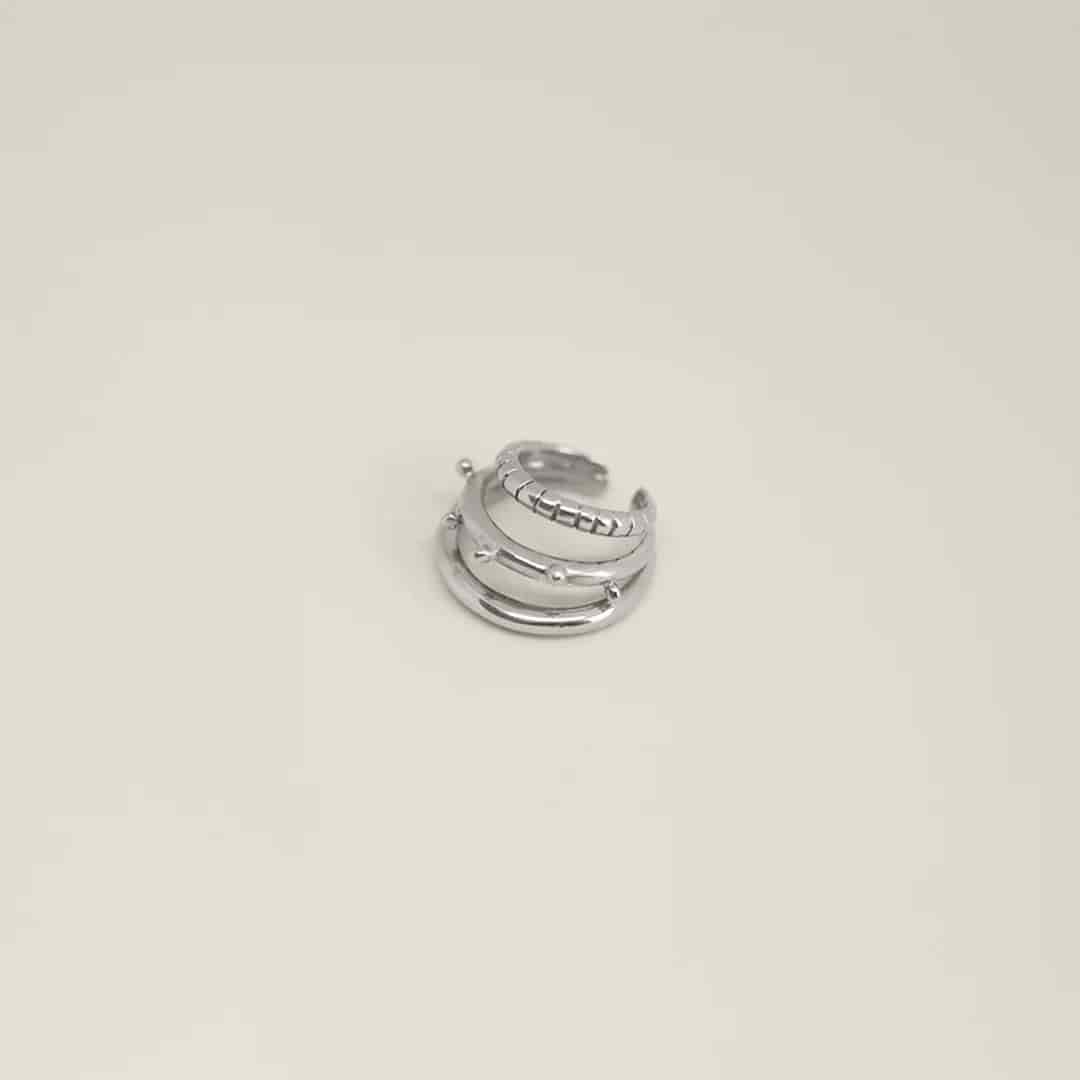Triple Chuf Ear Cuff Silver - miniatura 1